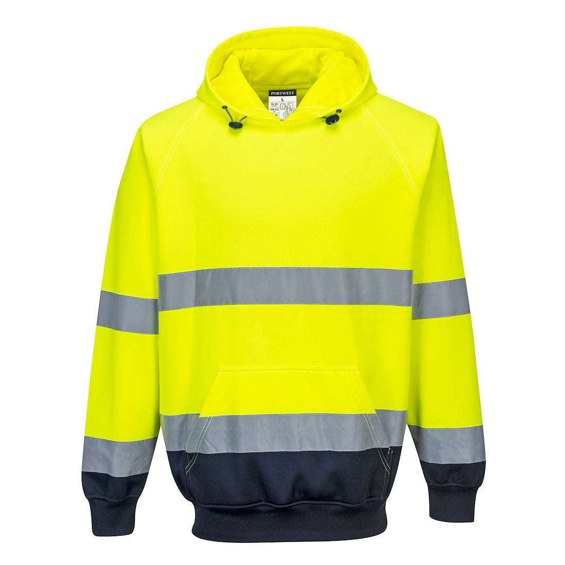Hi-Vis Contrast Hoodie - Yellow/Navy