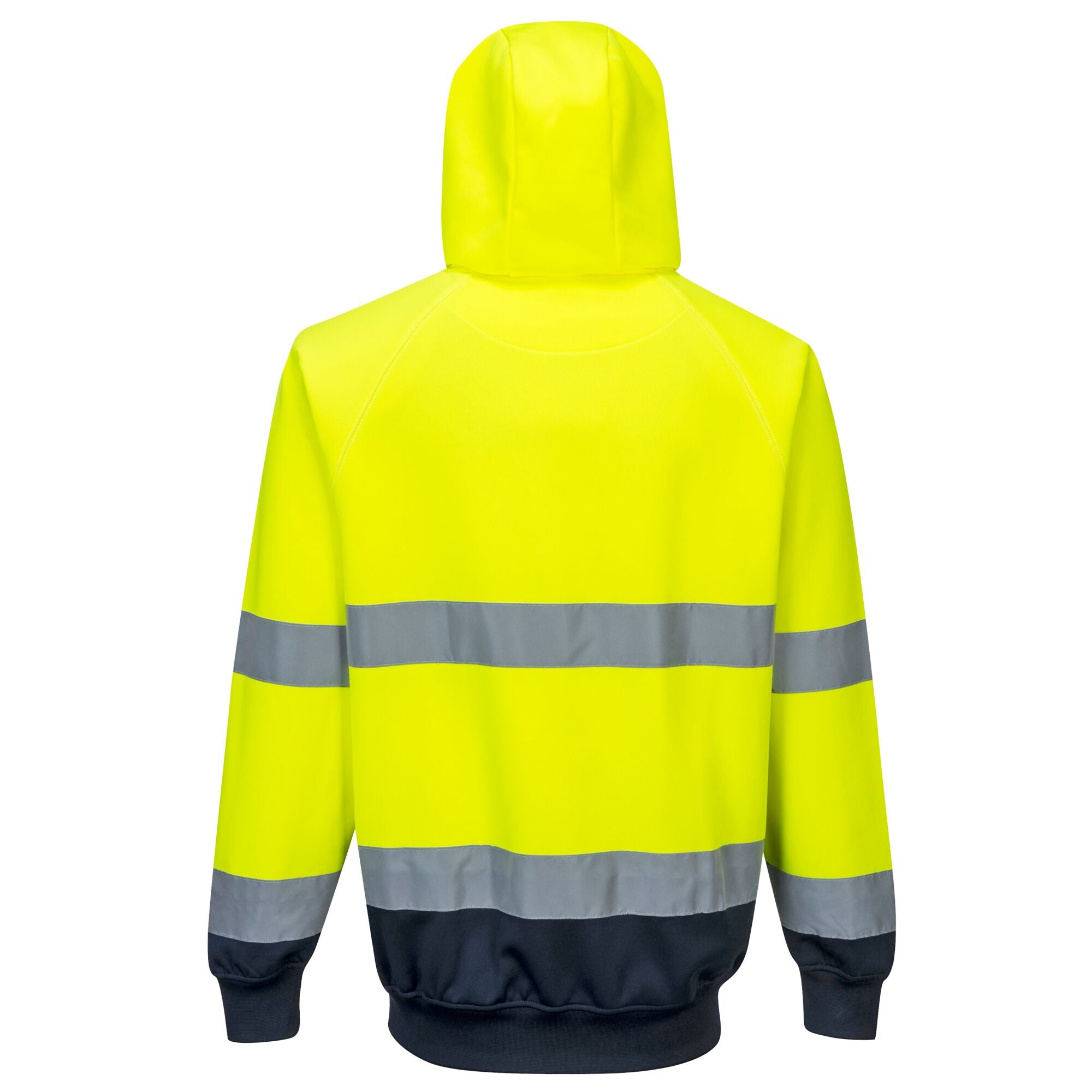 Tweekleurig sweatshirt met capuchon - Geel/Marine - achterkant