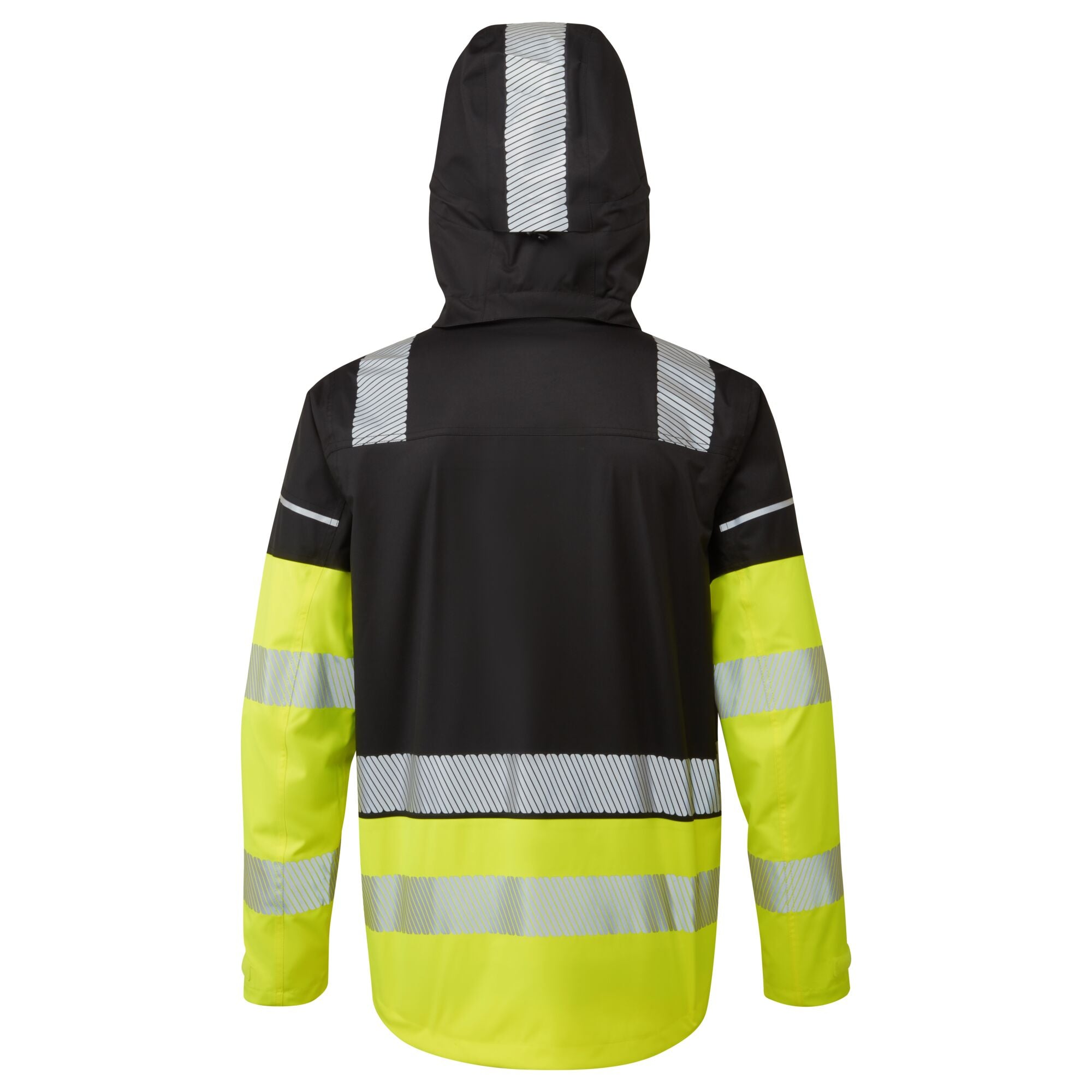 Ultimate Modulair Hi-Vis 3-in-1 Regenjack - Geel/Zwart - achterkant