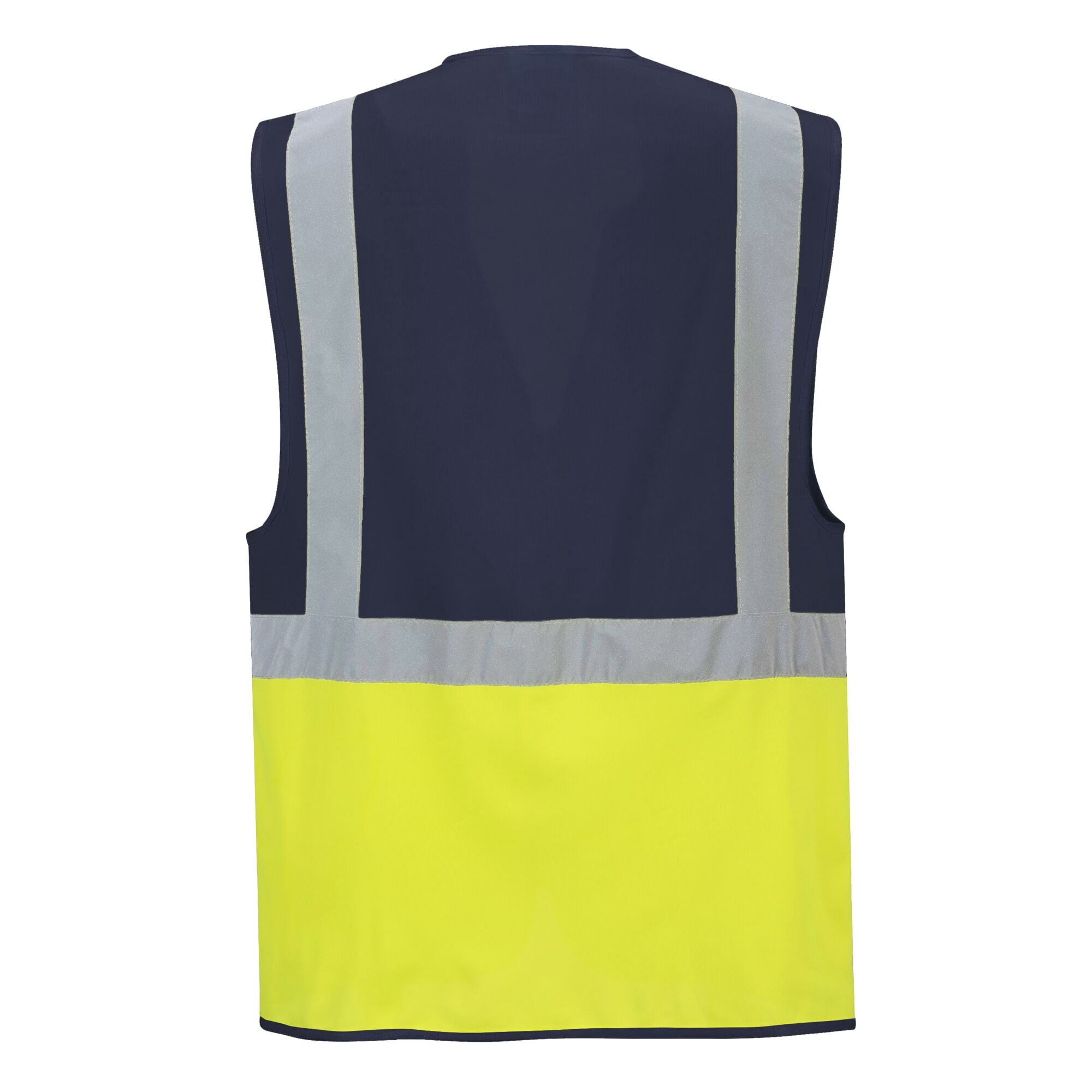 Paris Hi-Vis Contrast Executive Vest - Geel/Marine - achterkant