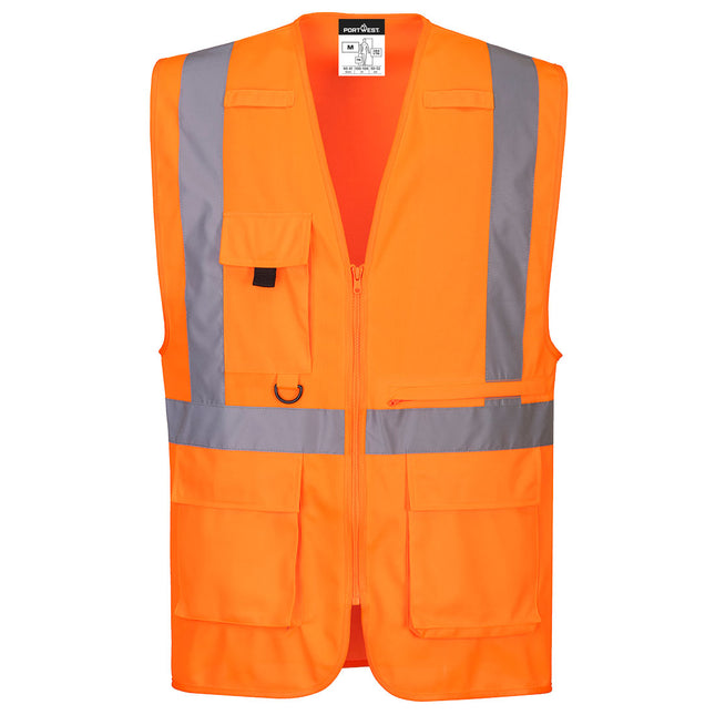 Hi-Vis Tablet Pocket Executive Vest - Orange