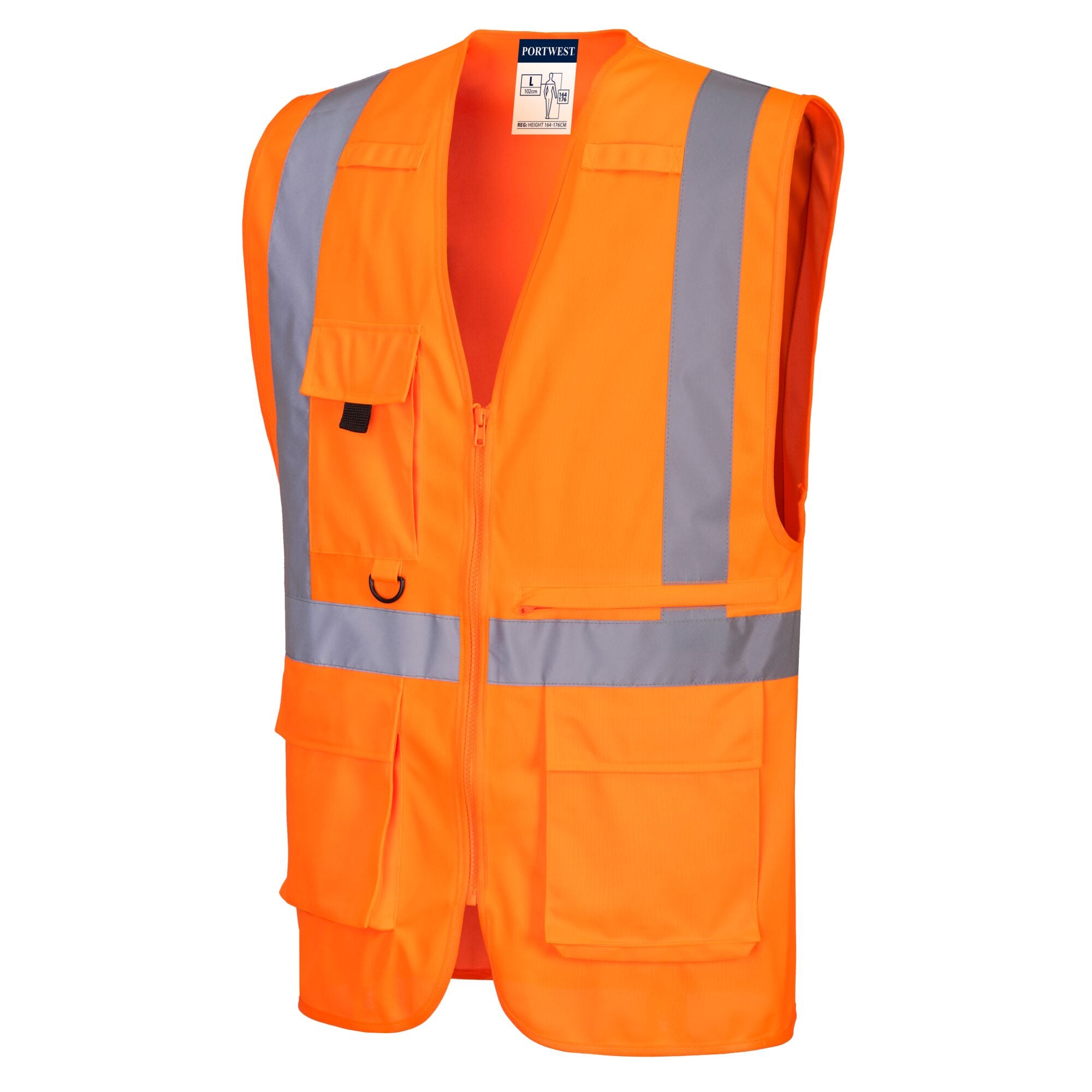 Hi-Vis Executive Vest met Tabletzak - Oranje - opname 2