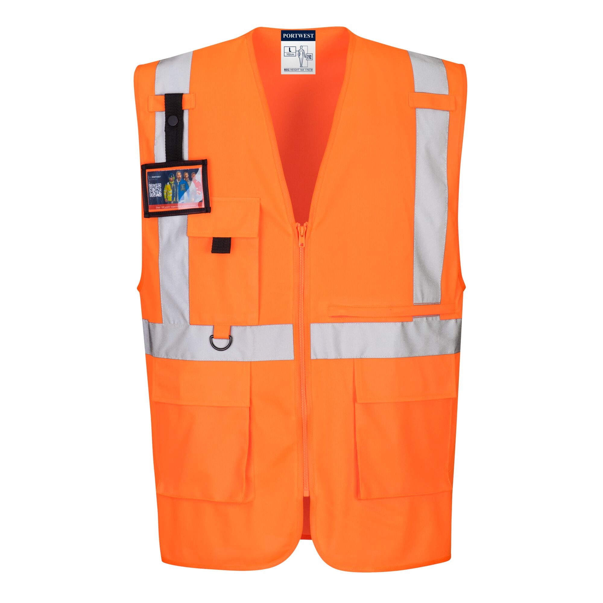 Hi-Vis Executive Vest met Tabletzak - Oranje - opname 3
