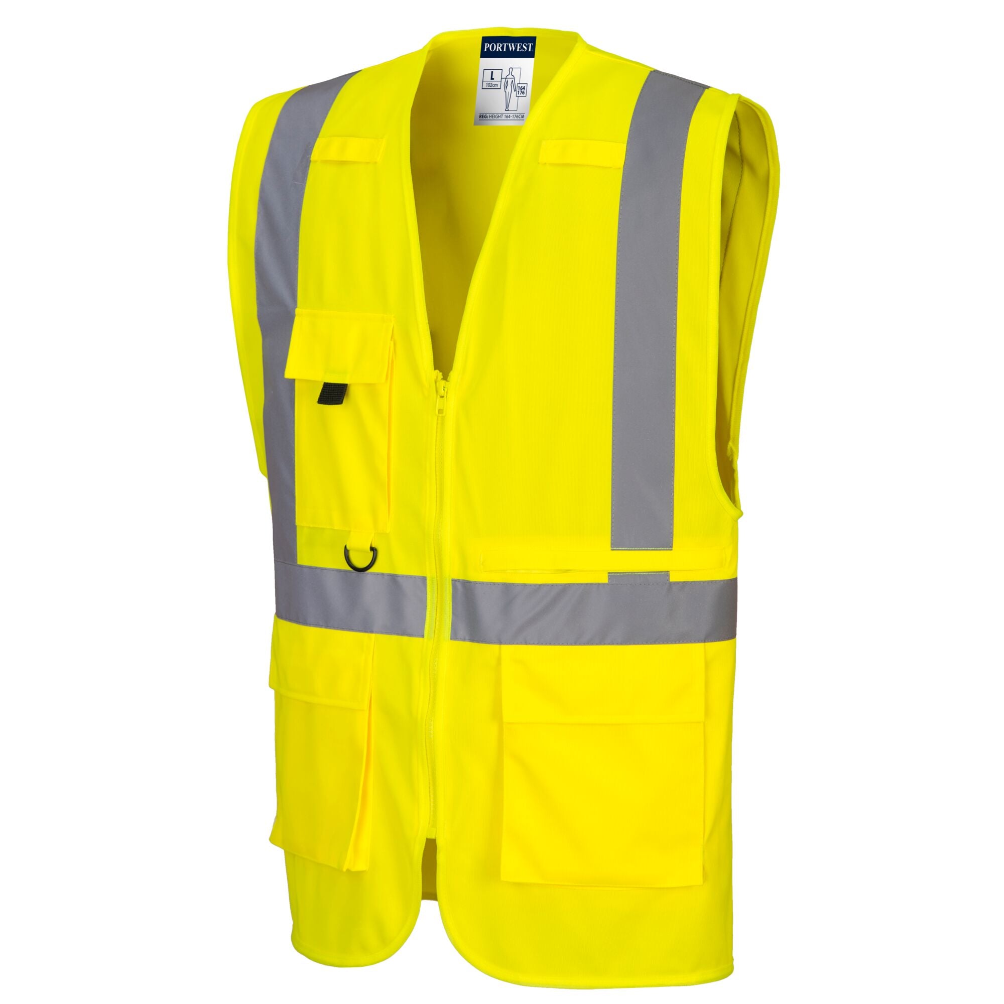 Hi-Vis Executive Vest met Tabletzak - Geel - opname 2