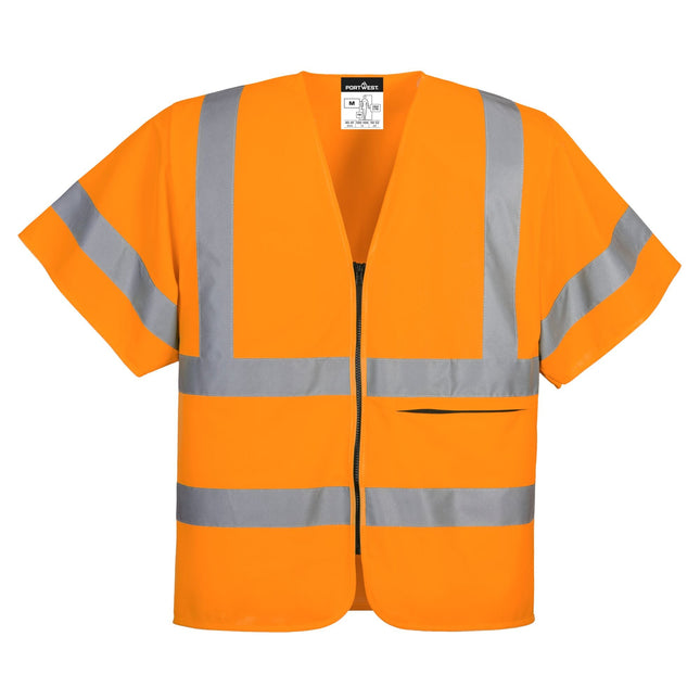 Vest met Rits en Halve Mouwen - Oranje