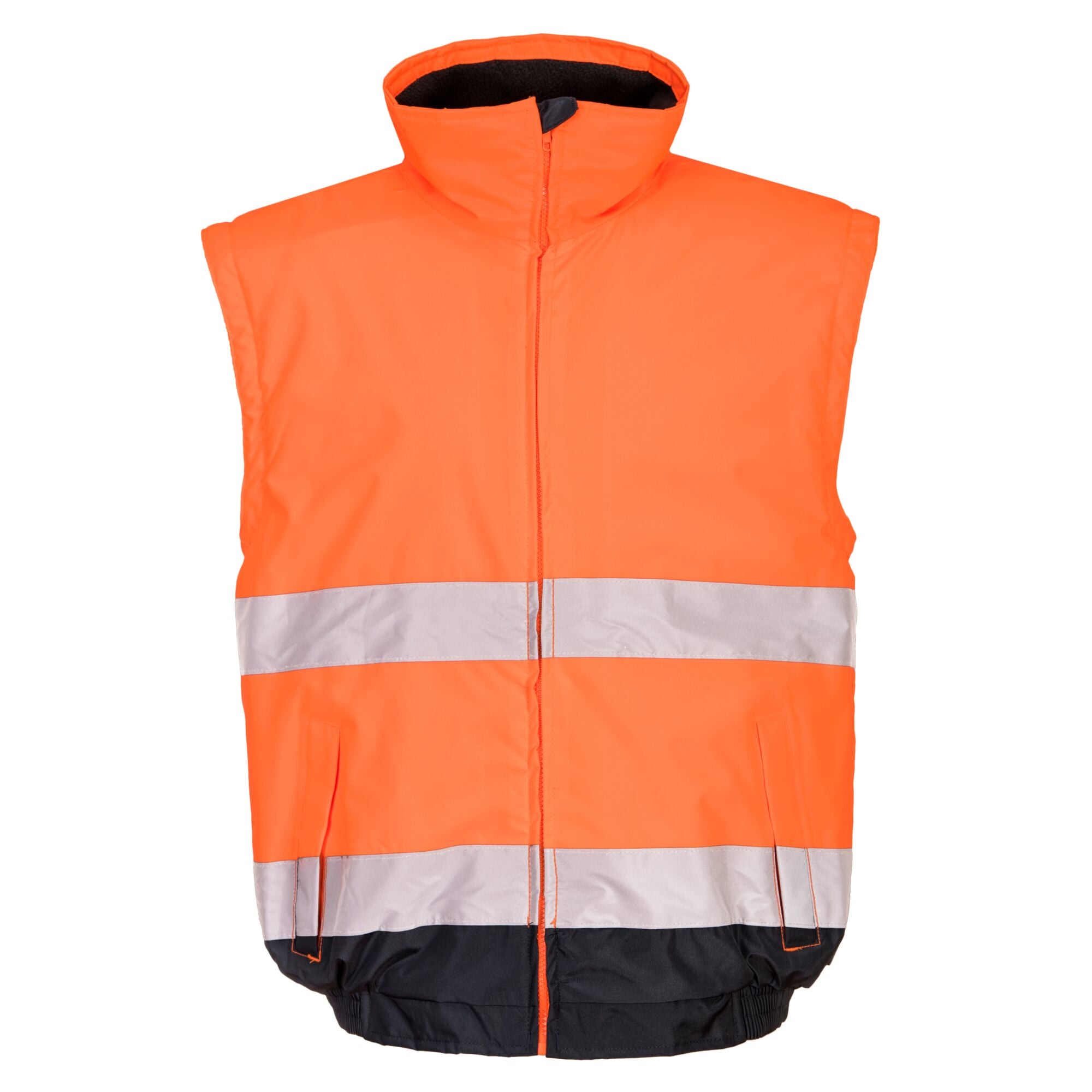 Hi-Vis 2 in 1 contrast lichtgewicht jack - Oranje/Marine - opname 4