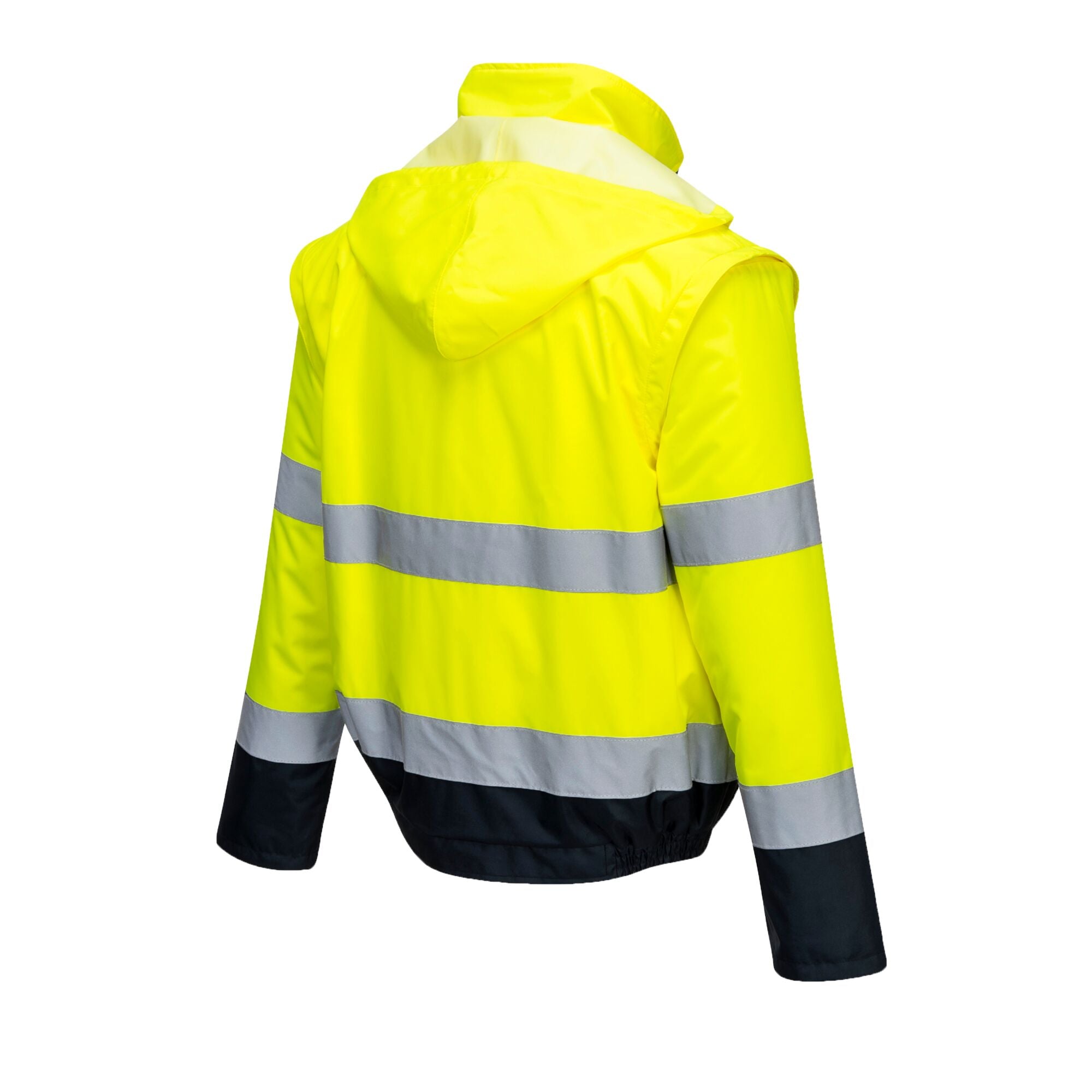 Hi-Vis 2 in 1 contrast lichtgewicht jack - Geel/Marine - opname 4