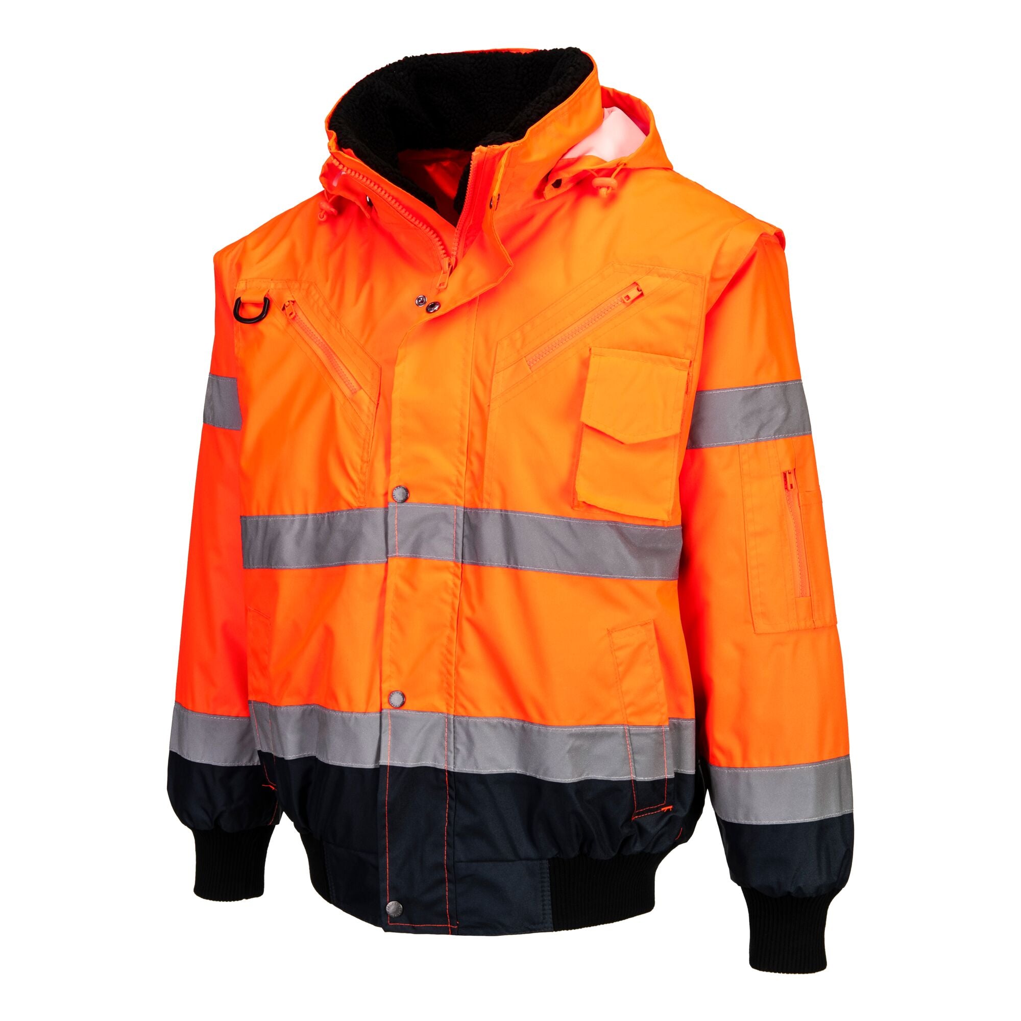 Hi-Vis 3-in-1 Contrast Bomberjack - Oranje/Marine - opname 2