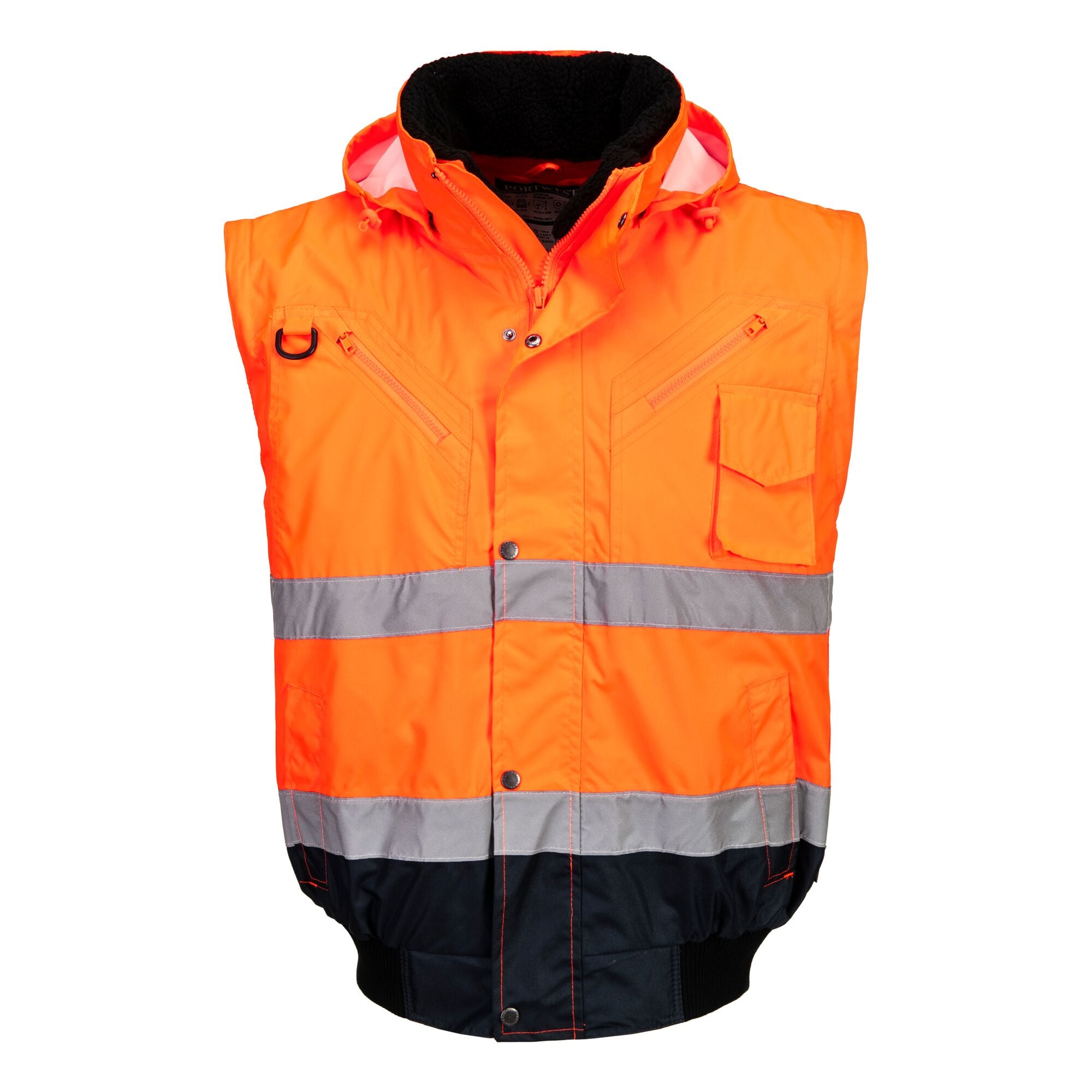 Hi-Vis 3-in-1 Contrast Bomberjack - Oranje/Marine - opname 4