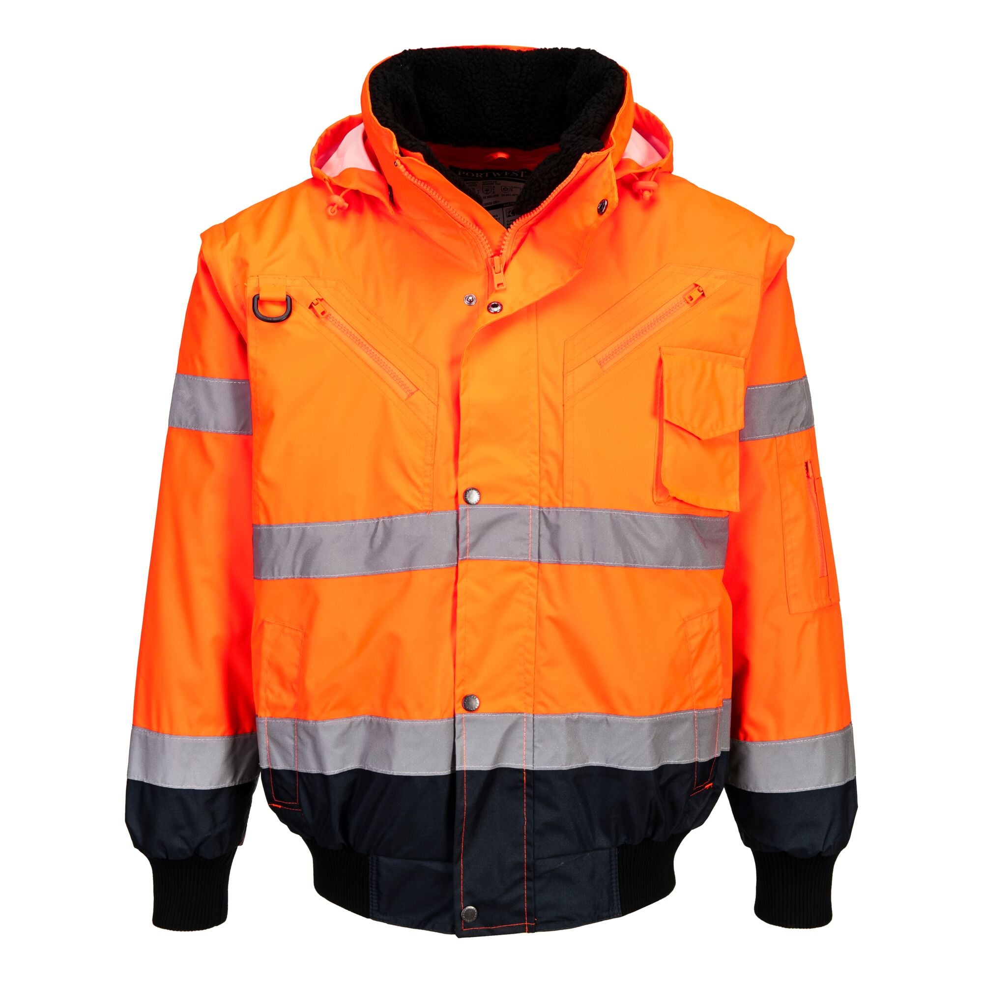 Hi-Vis 3-in-1 Contrast Bomberjack - Oranje/Marine