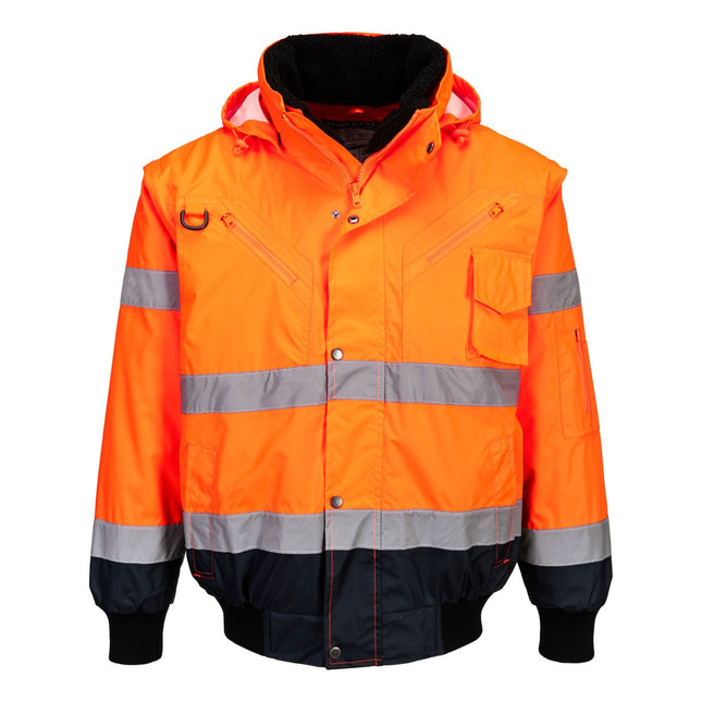 Hi-Vis 3-in-1 Contrast Bomberjack - Oranje/Marine