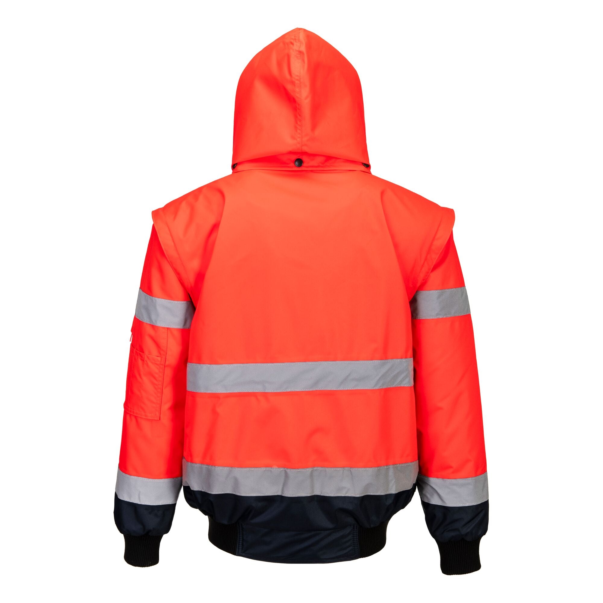 Hi-Vis 3-in-1 Contrast Bomberjack - Rood/Marine - achterkant