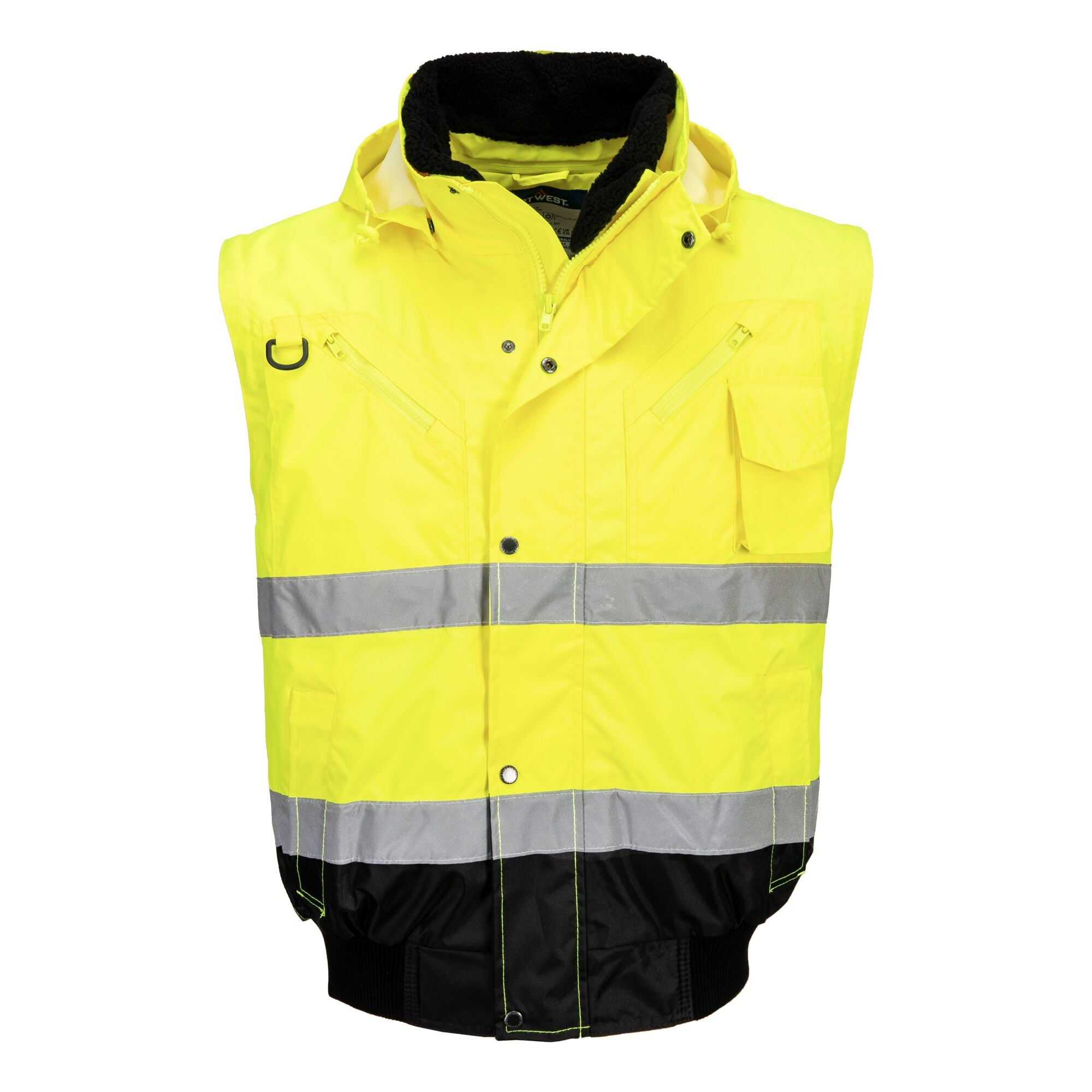 Hi-Vis 3-in-1 Contrast Bomberjack - Geel/Zwart - opname 4