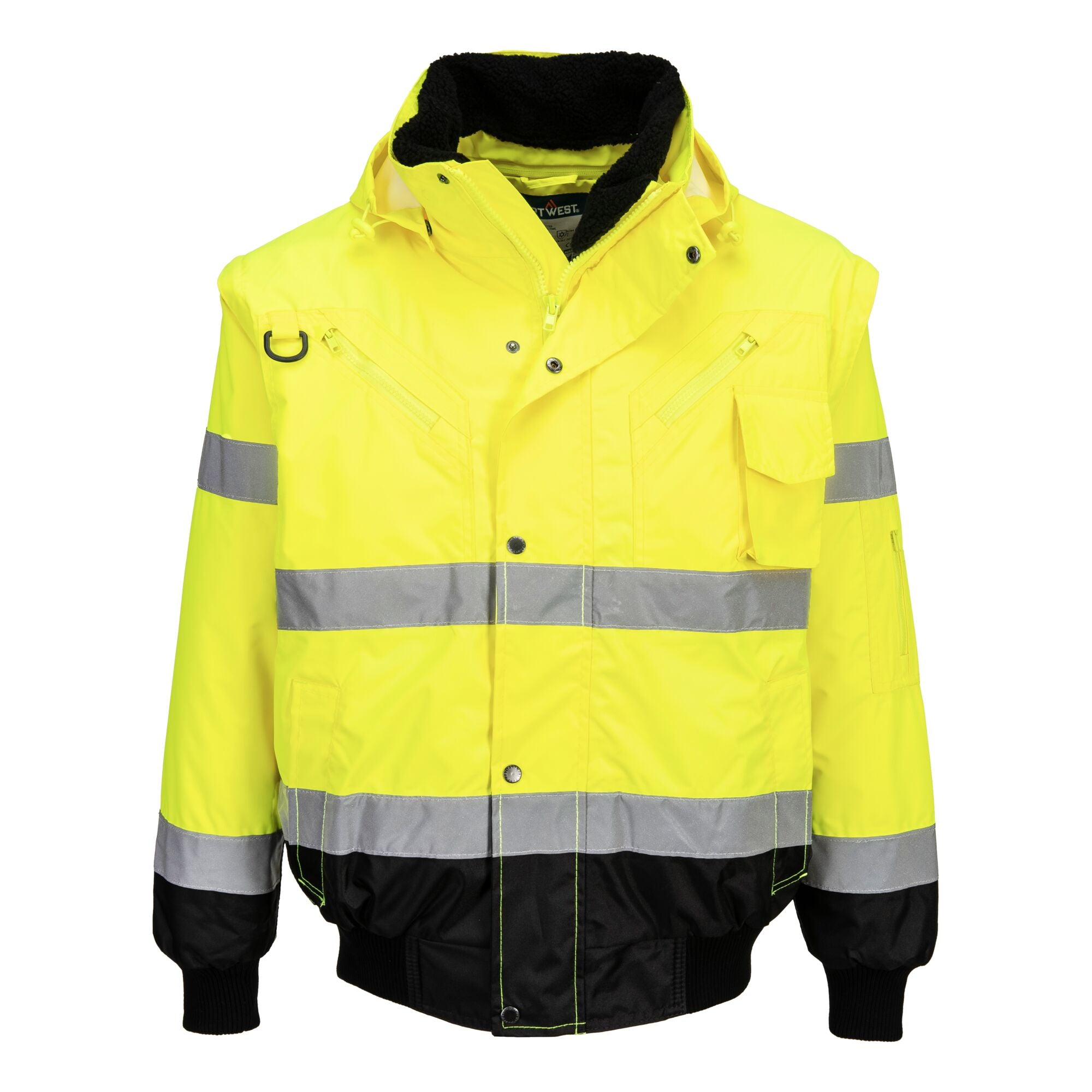 Hi-Vis 3-in-1 Contrast Bomberjack - Geel/Zwart