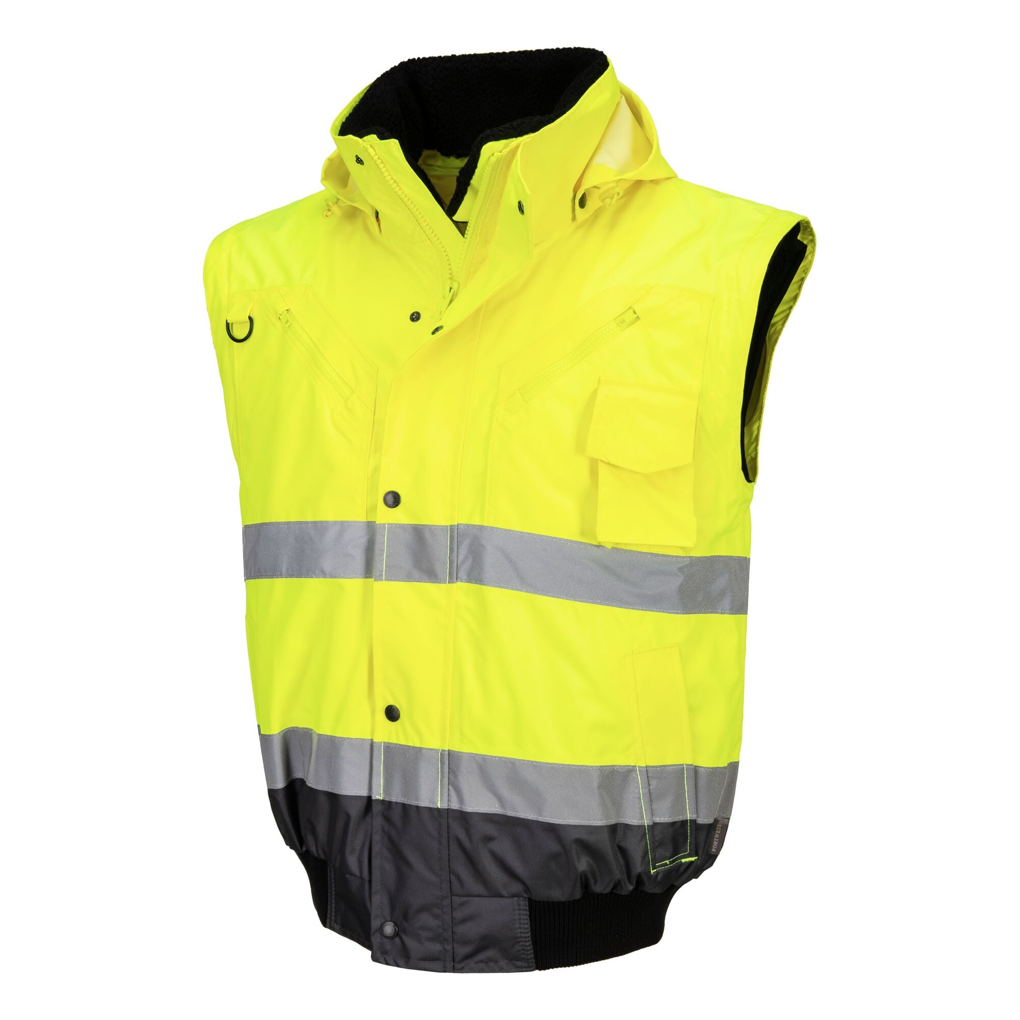 Hi-Vis 3-in-1 Contrast Bomberjack - Geel/Grijs - opname 7
