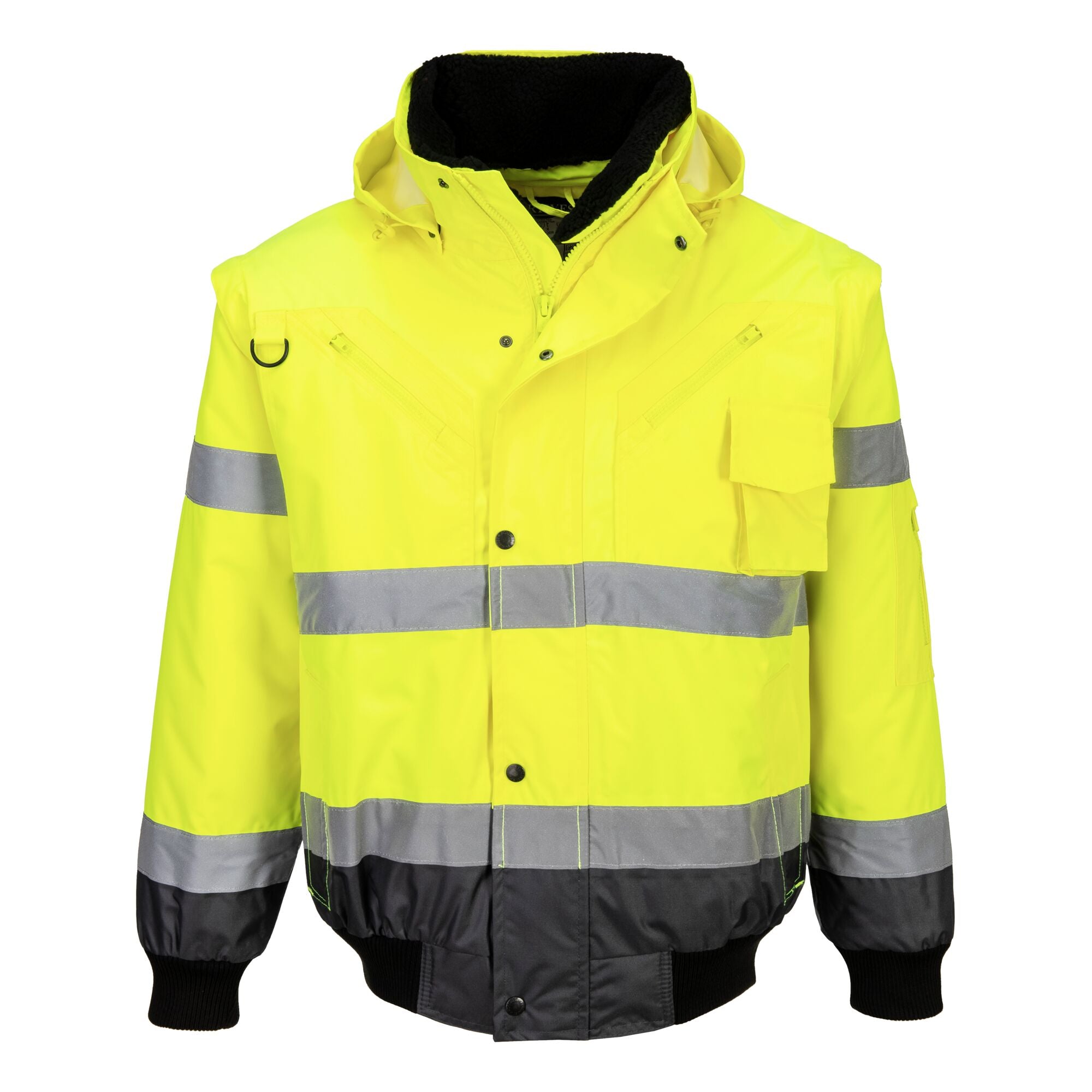 Hi-Vis 3-in-1 Contrast Bomberjack - Geel/Grijs