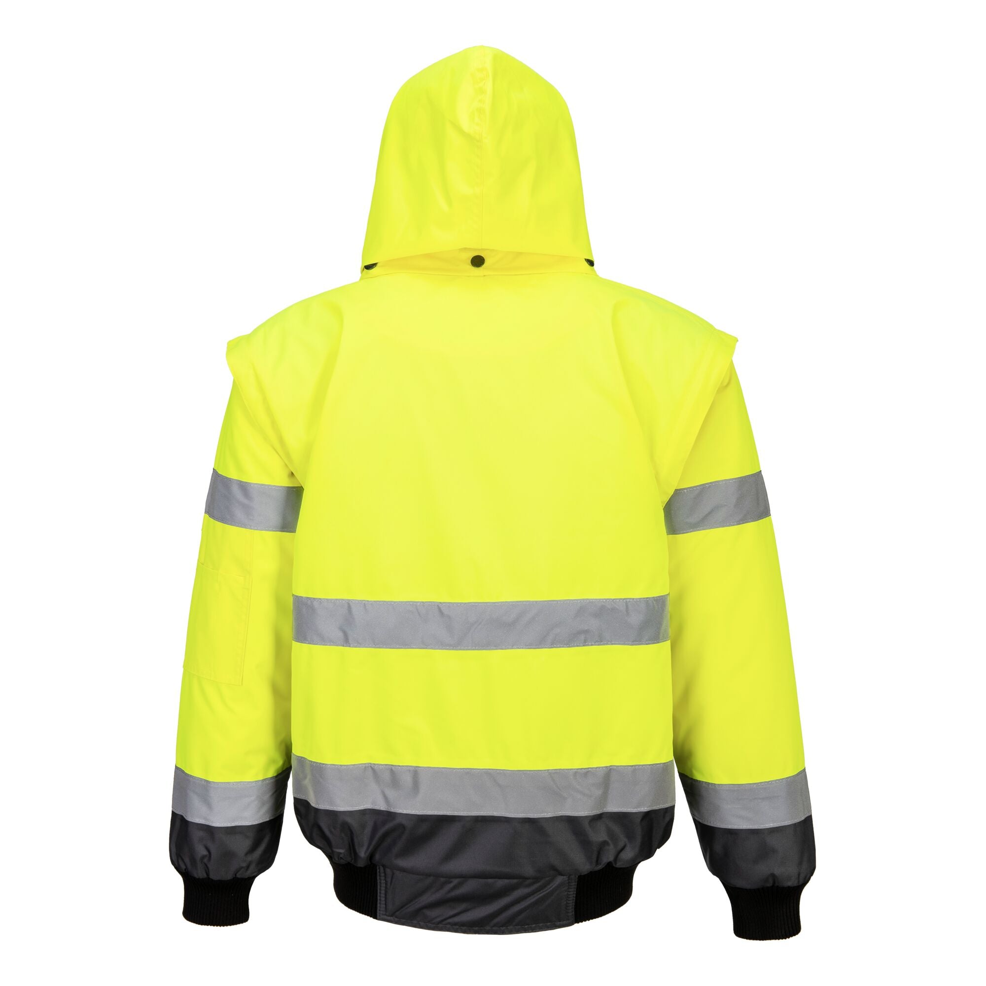 Hi-Vis 3-in-1 Contrast Bomberjack - Geel/Grijs - achterkant