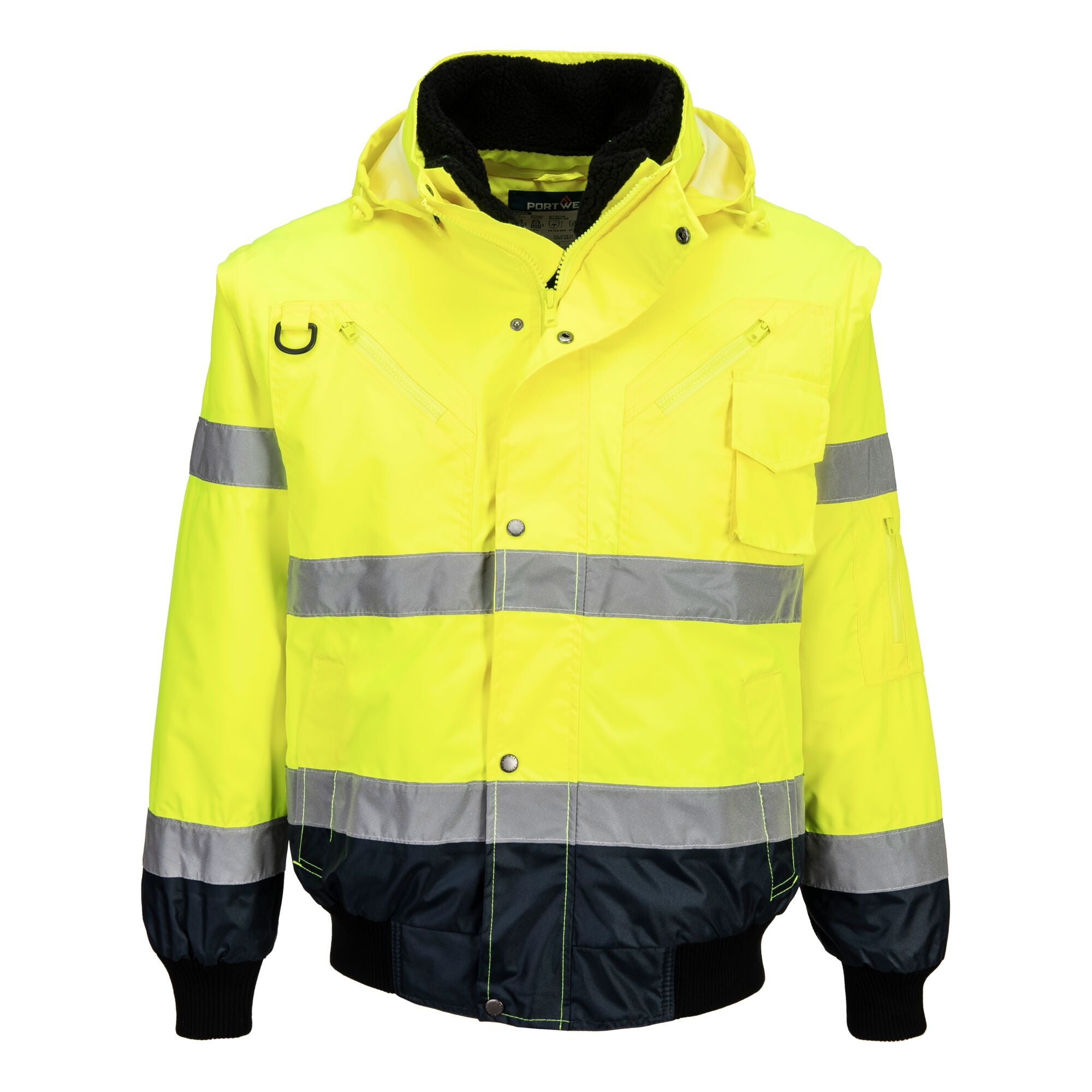 Hi-Vis 3-in-1 Contrast Bomberjack - Geel/Marine