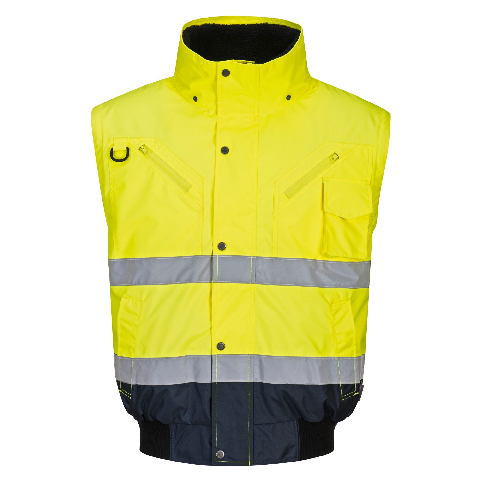 Hi-Vis 3-in-1 Contrast Bomberjack - Geel/Marine - opname 3