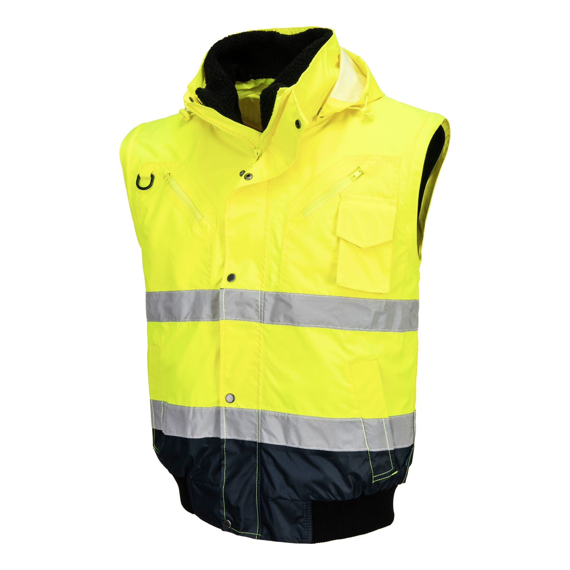 Hi-Vis 3-in-1 Contrast Bomberjack - Geel/Marine - opname 6