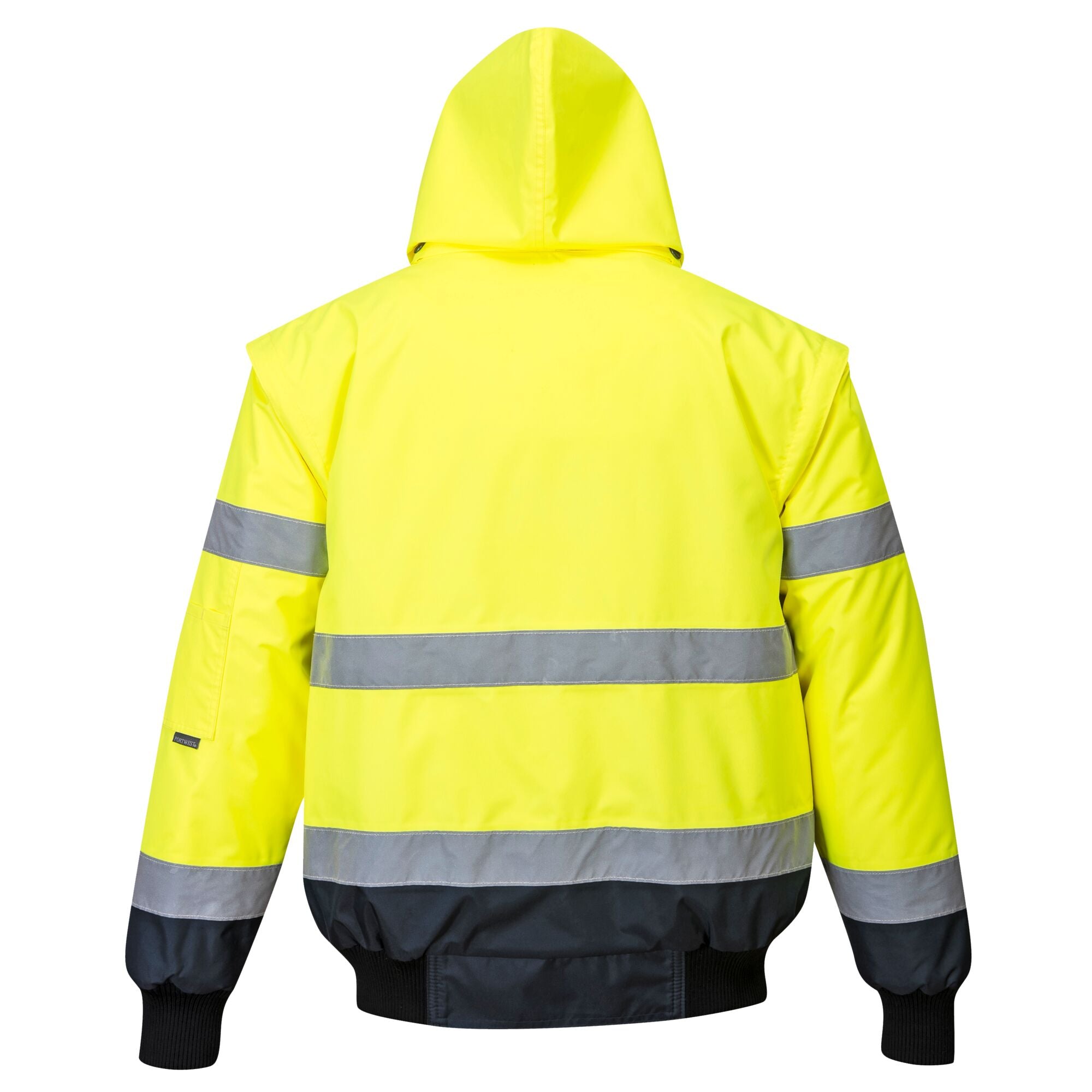 Hi-Vis 3-in-1 Contrast Bomberjack - Geel/Marine - achterkant