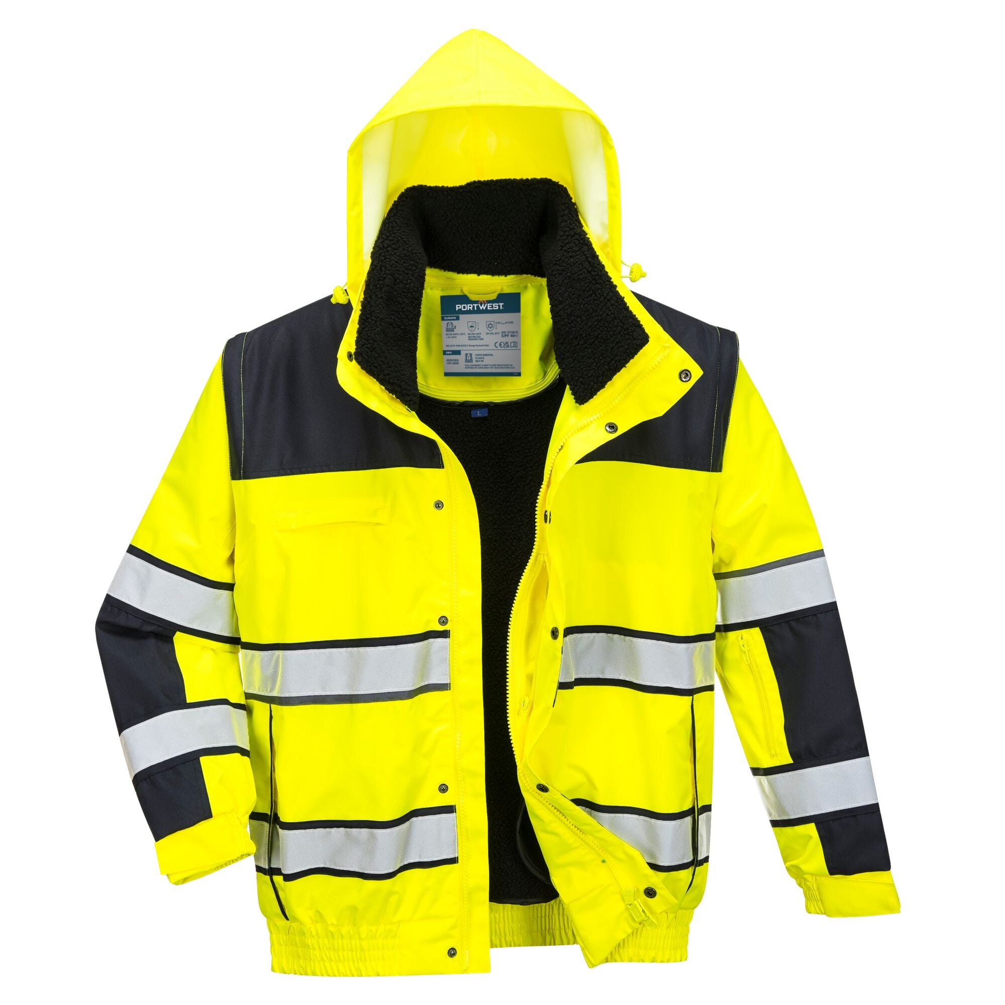 Hi-Vis Klassiek Bomberjack - Geel/Zwart