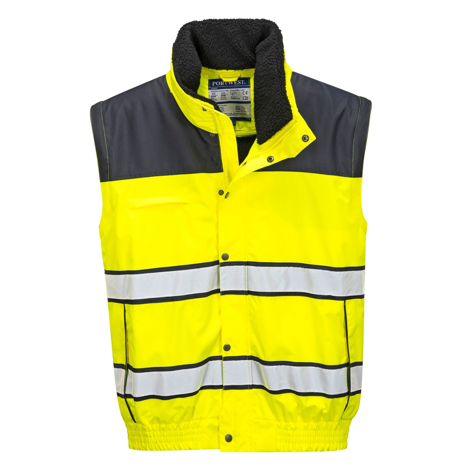 Hi-Vis Klassiek Bomberjack - Geel/Marine - opname 3