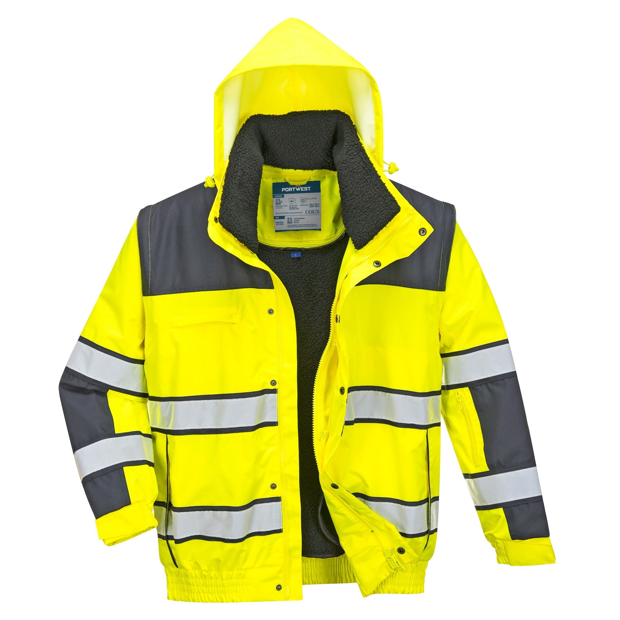 Hi-Vis Klassiek Bomberjack - Geel/Marine
