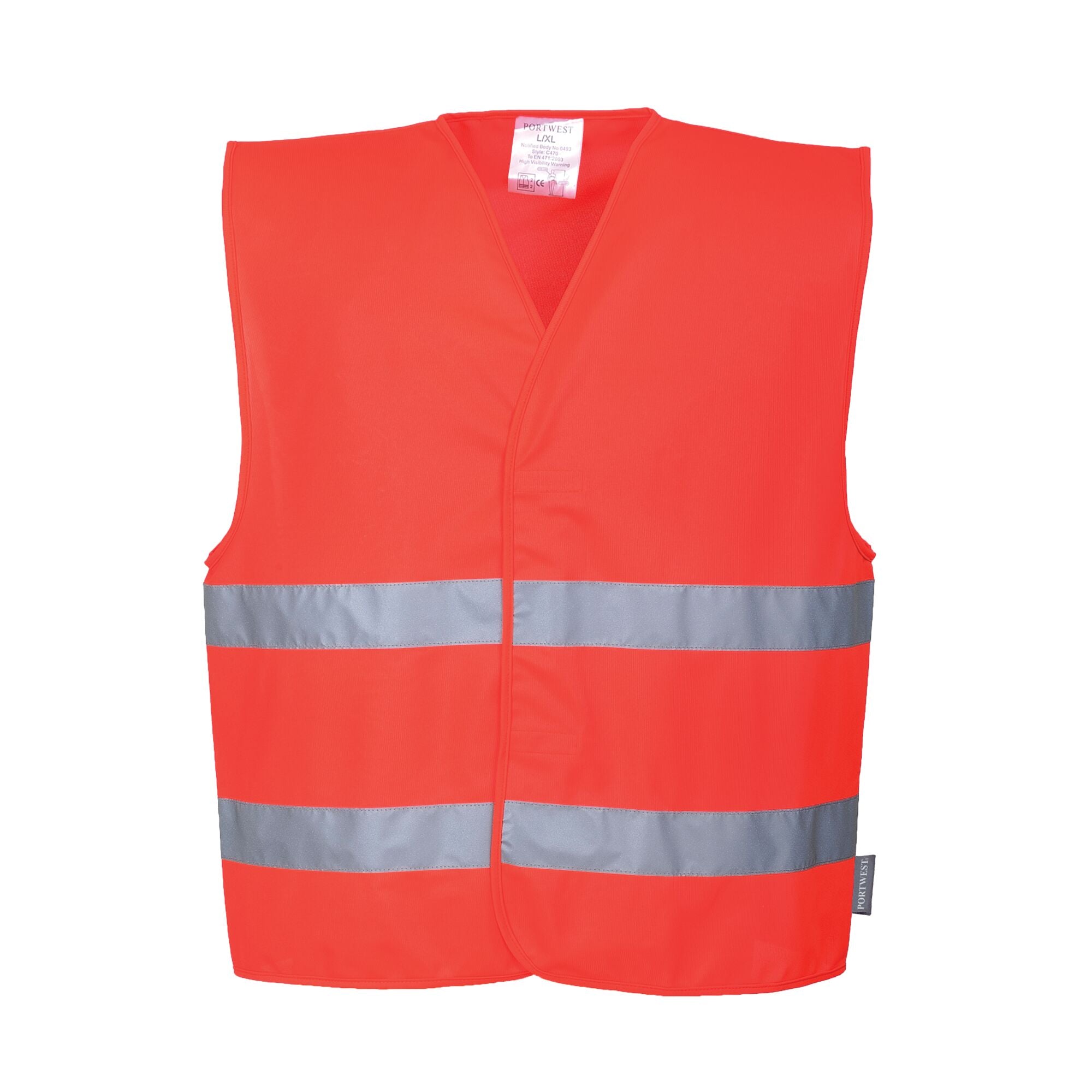 Hi-Vis Vest met Twee Banden - Rood