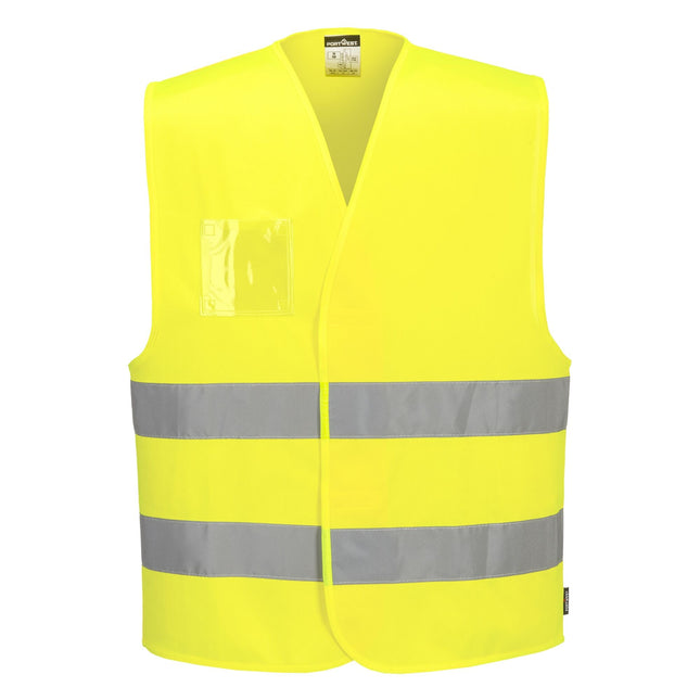 Hi-Vis Vest - Dubbele ID Houder - Geel