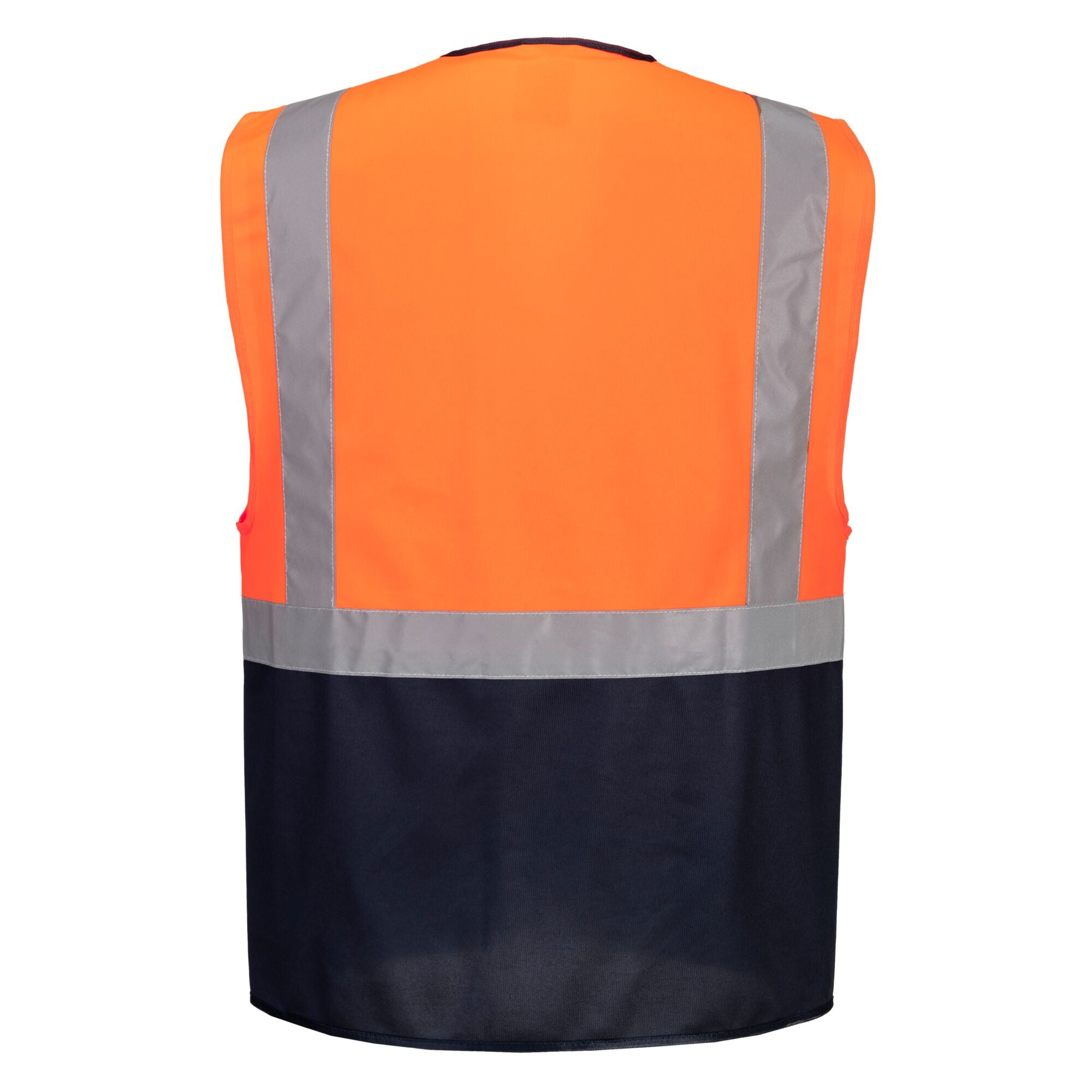 Warsaw Hi-Vis Contrast Executive Vest - Oranje/Marine - achterkant