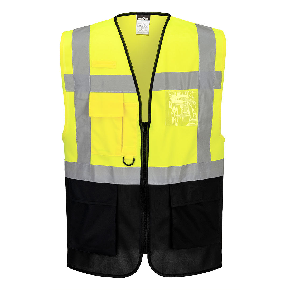 Warsaw Hi-Vis Contrast Executive Vest - Yellow/Navy