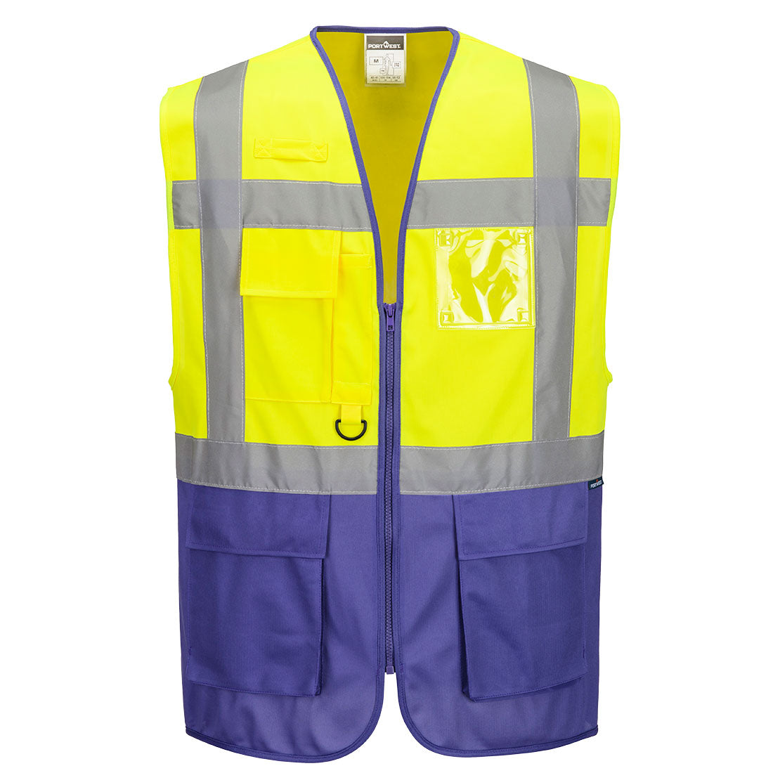 Warsaw Hi-Vis Contrast Executive Vest - Yellow/Purple