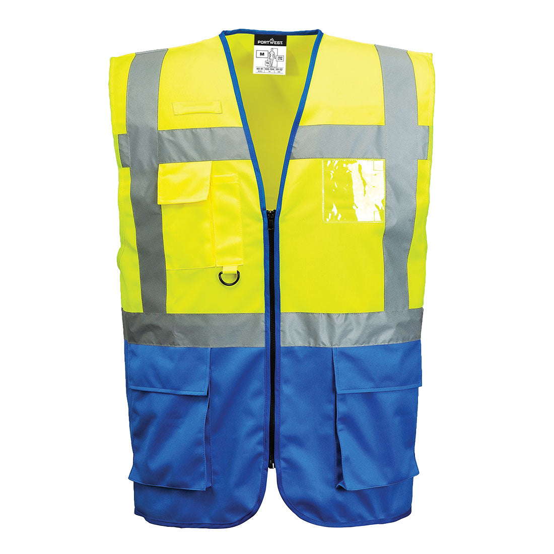 Warsaw Hi-Vis Contrast Executive Vest - Yellow/Royal