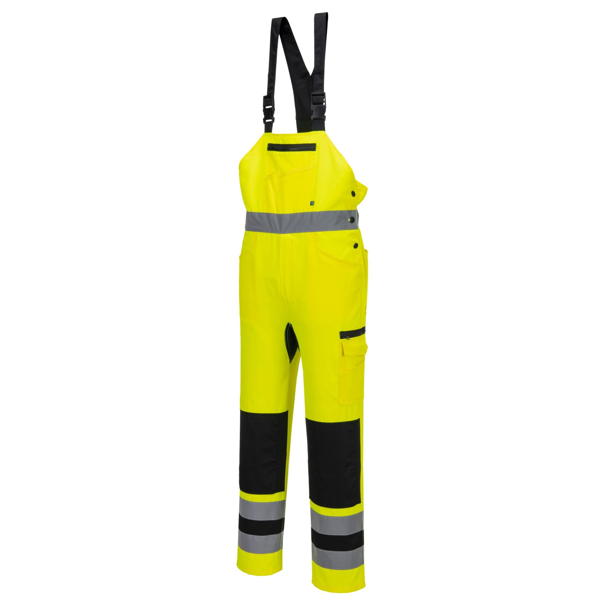 WX2 Eco Stretch Hi-Vis Amerikaanse Overall - Geel/Zwart - opname 2
