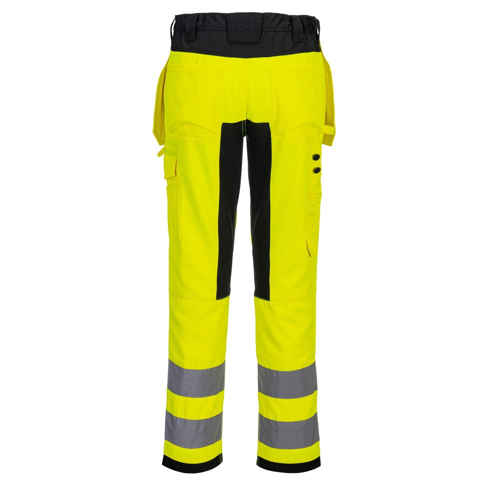 WX2 Eco Hi-Vis broek met Holsterzakken - Geel/Zwart - achterkant