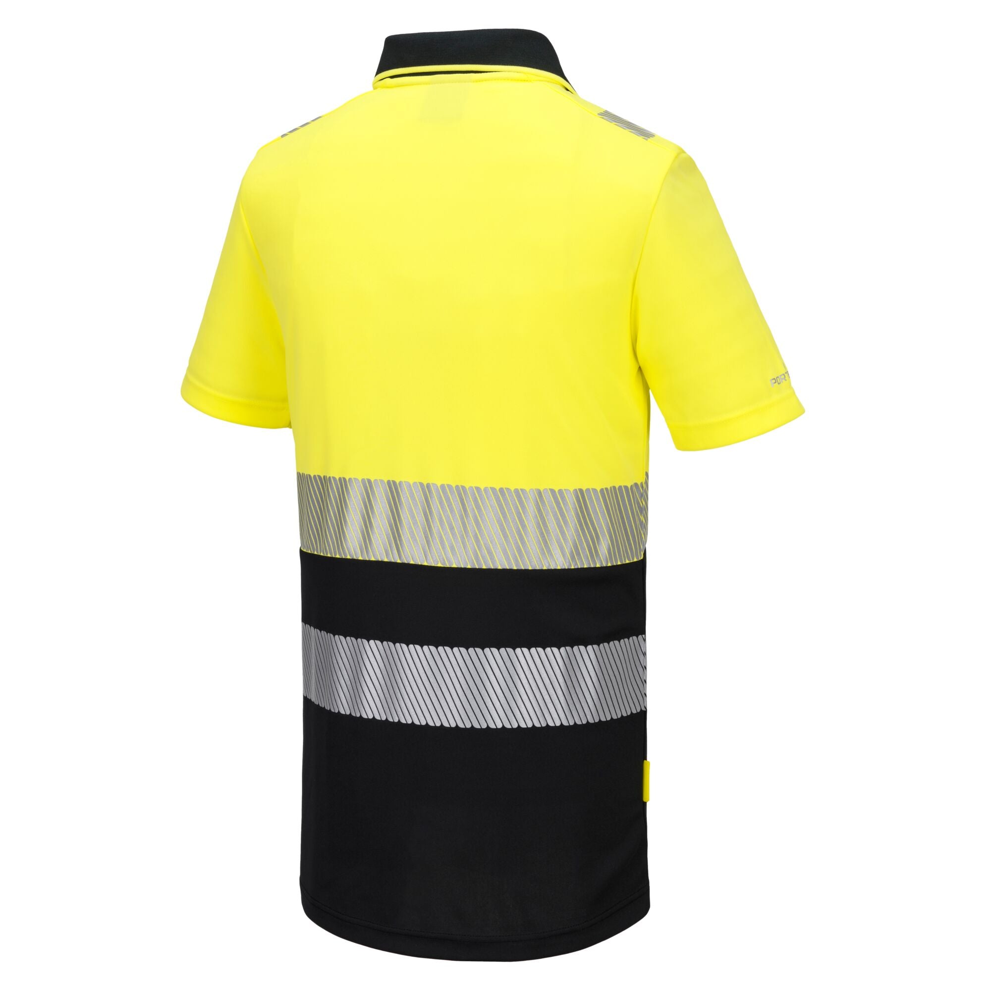 DX4 Hi-Vis polo korte mouw met rits - Geel/Zwart - opname 3