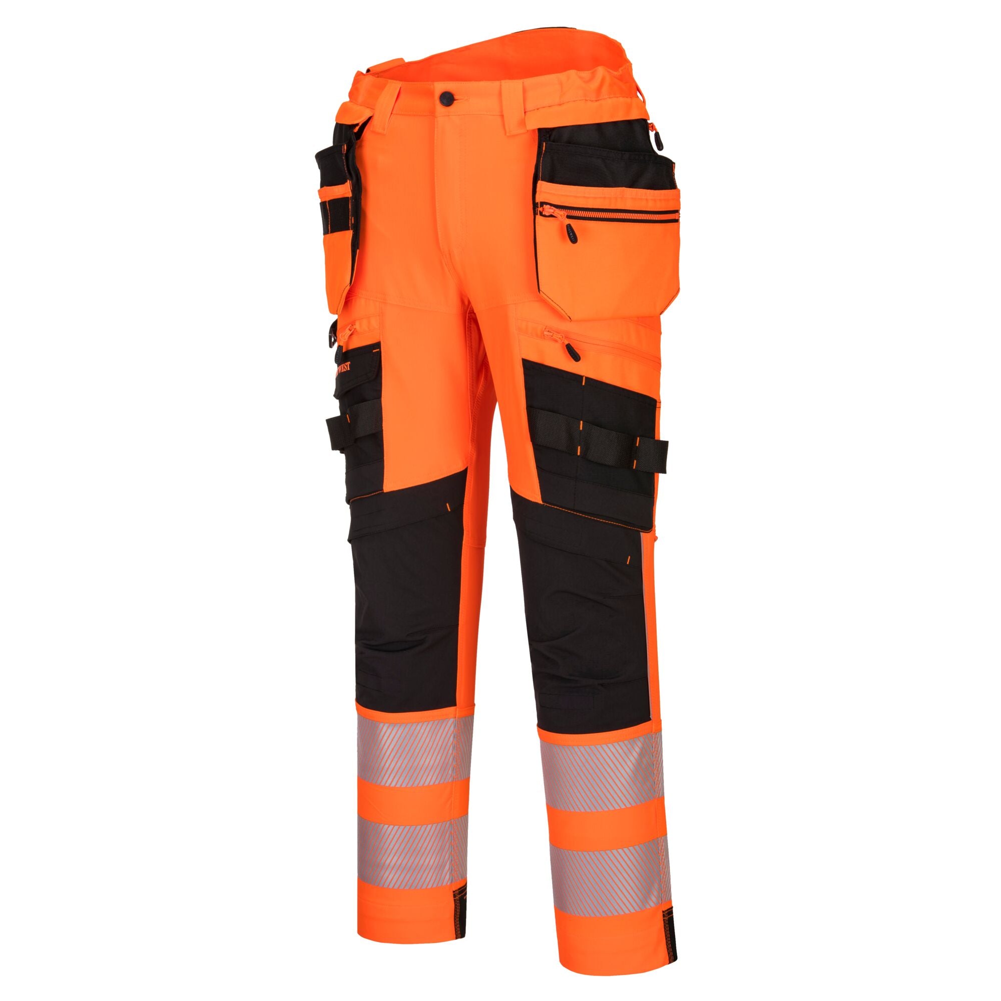 DX4-Hi-Vis broek met afneembare holsterzakken DX442 - Oranje/Zwart - opname 2