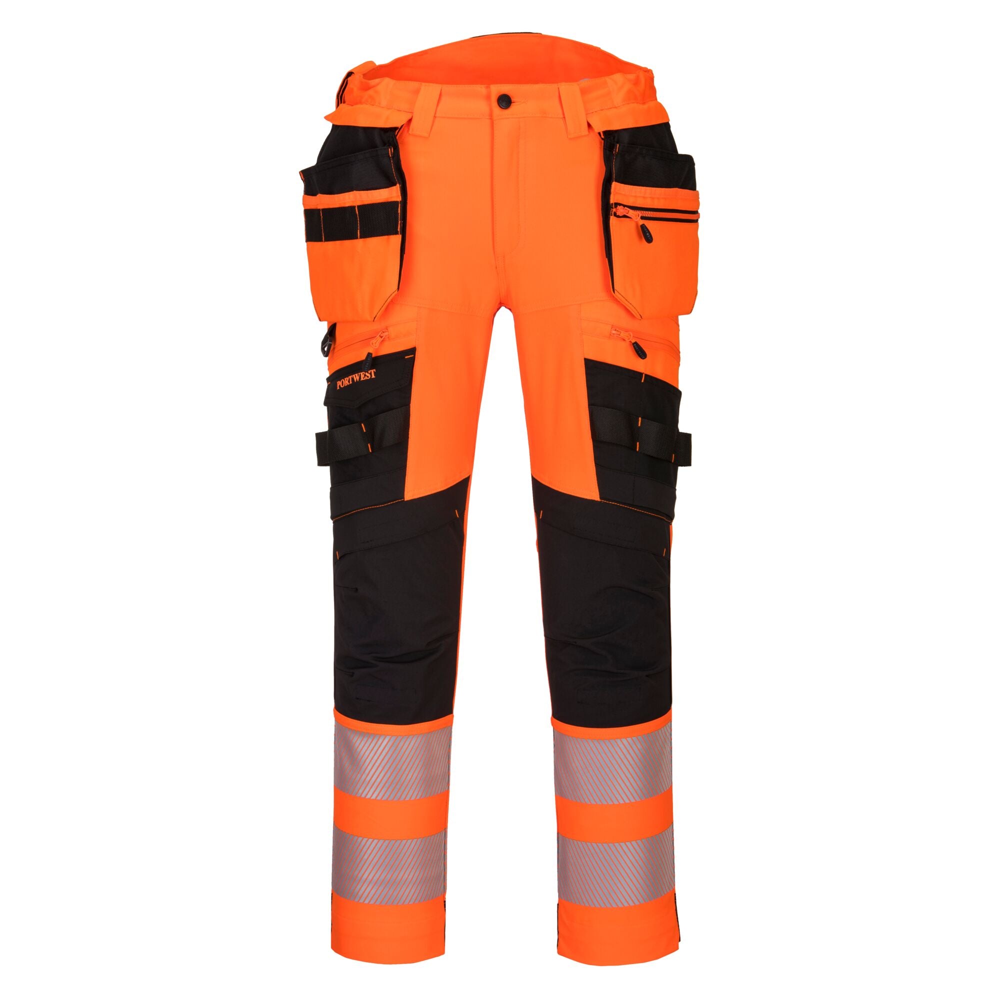 DX4-Hi-Vis broek met afneembare holsterzakken DX442 - Oranje/Zwart