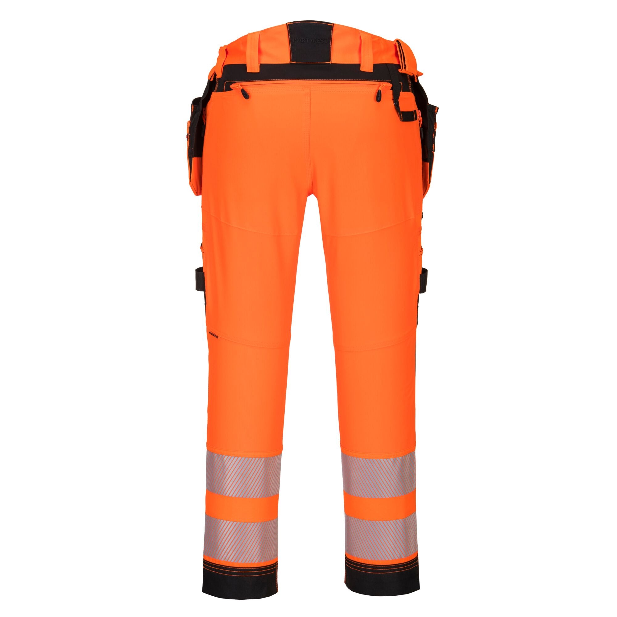 DX4-Hi-Vis broek met afneembare holsterzakken DX442 - Oranje/Zwart - achterkant