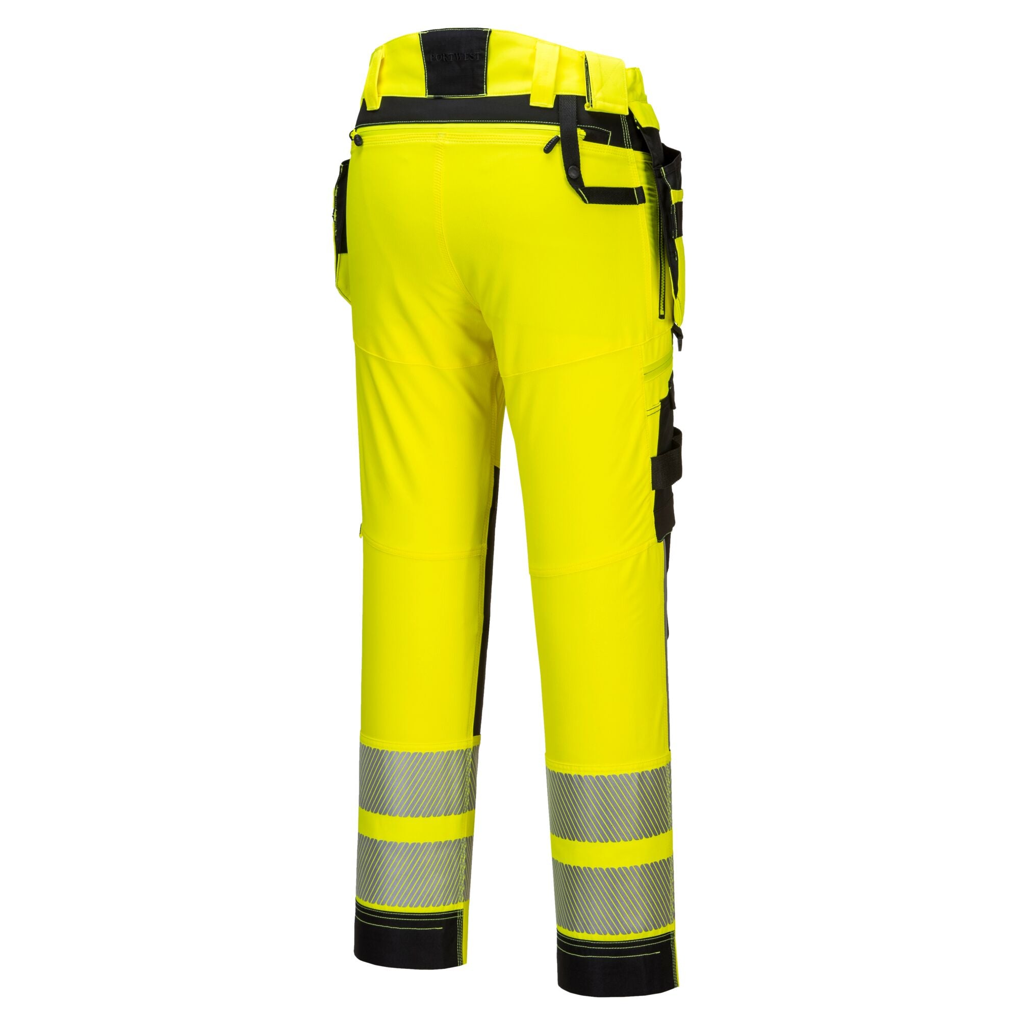 DX4-Hi-Vis broek met afneembare holsterzakken DX442 - Geel/Zwart - opname 3