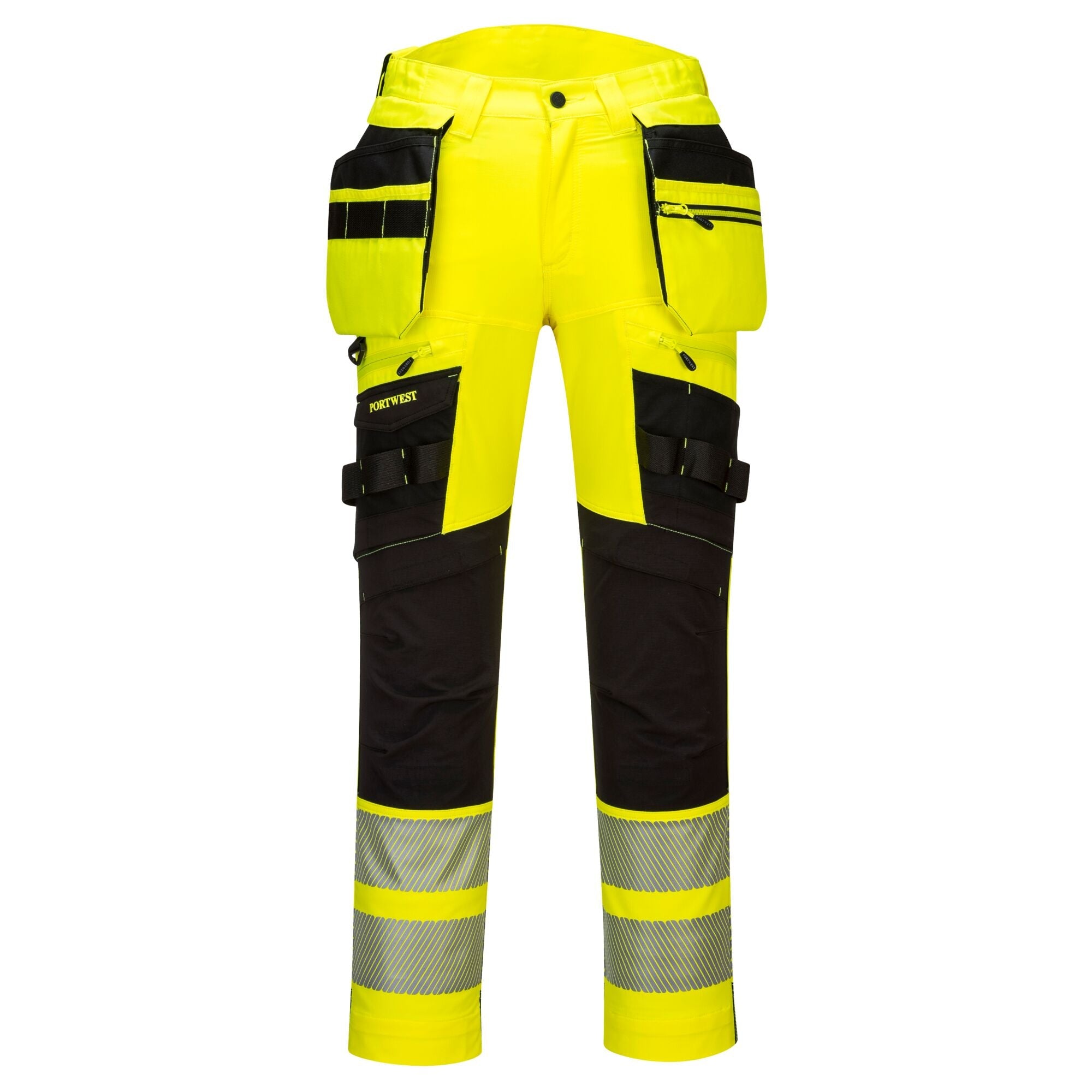 DX4-Hi-Vis broek met afneembare holsterzakken DX442 - Geel/Zwart