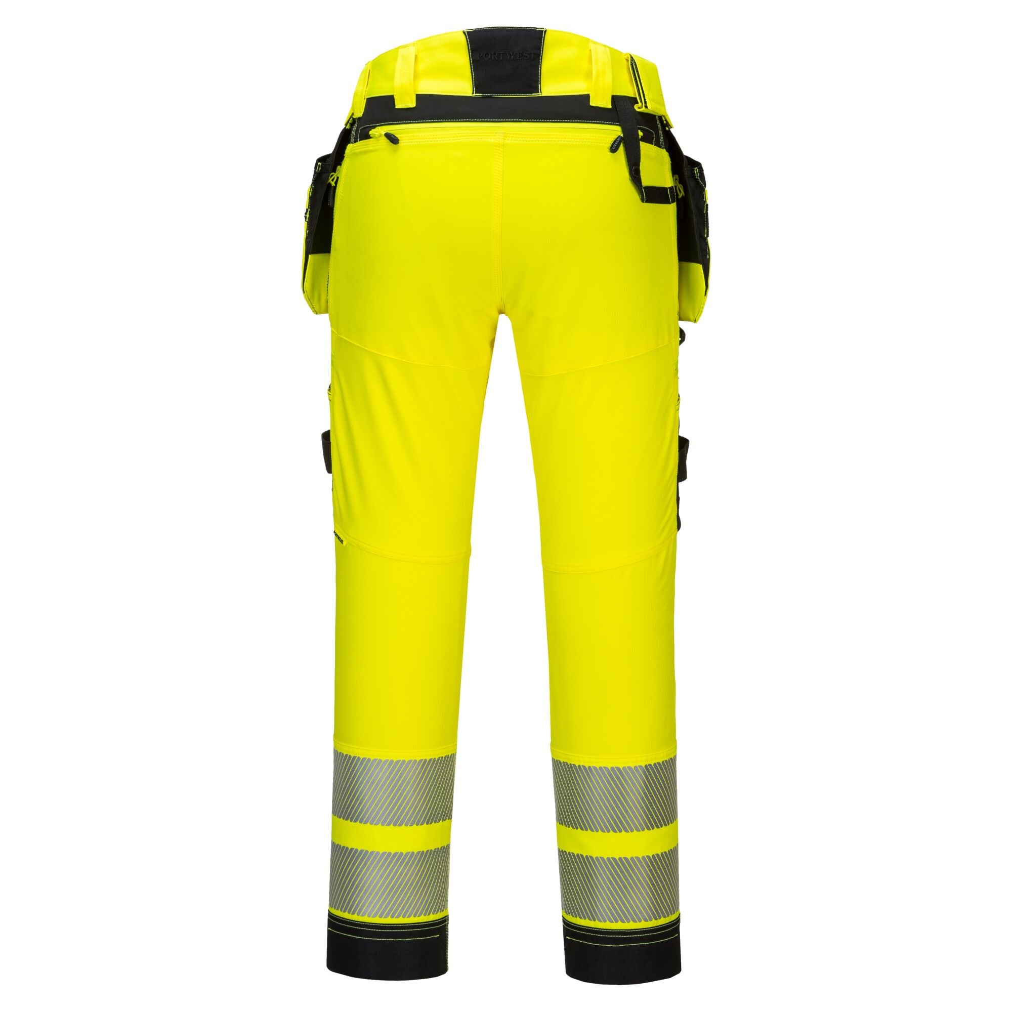 DX4-Hi-Vis broek met afneembare holsterzakken DX442 - Geel/Zwart - achterkant