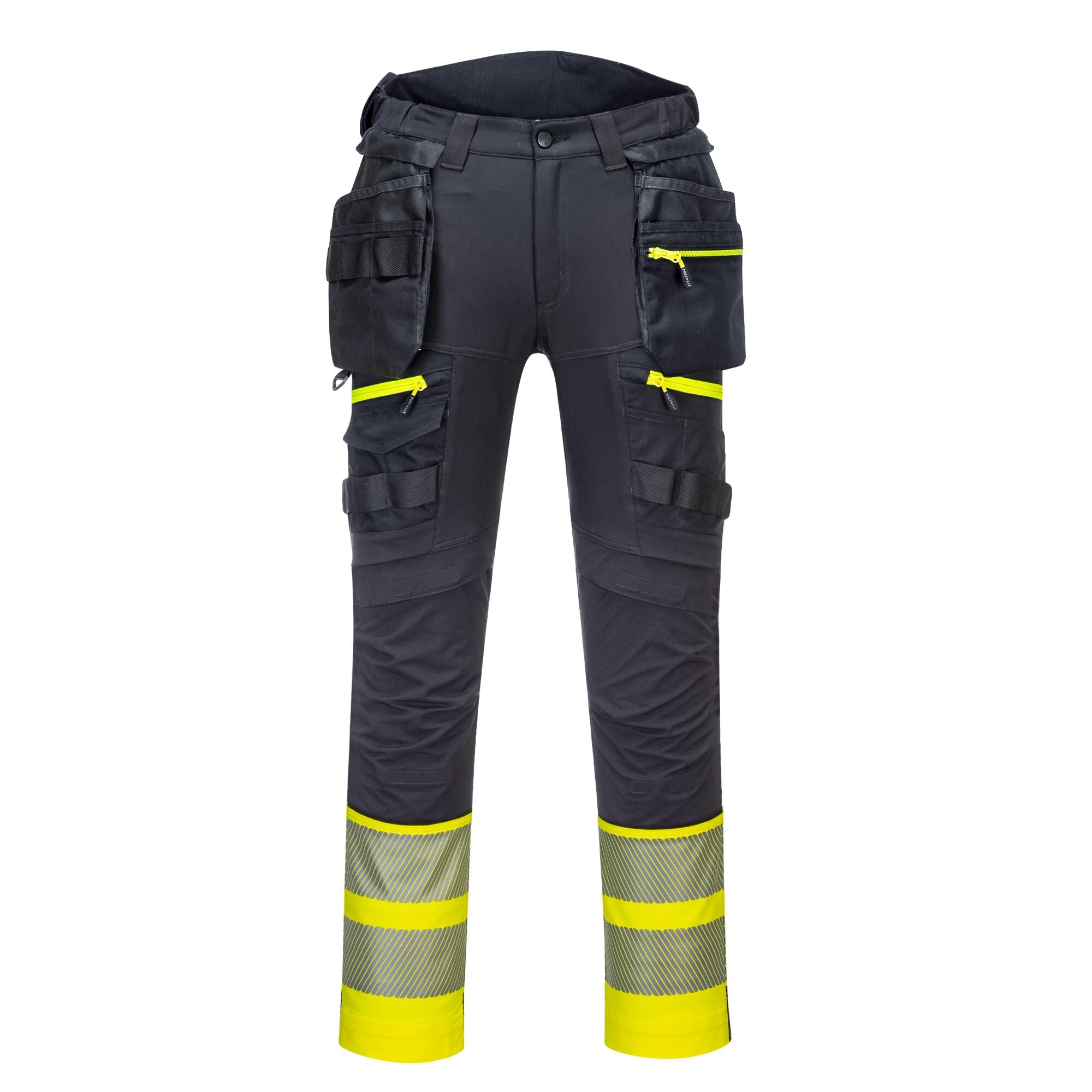DX4 Hi-Vis afneembare holsterzak klasse 1 broek - Geel/Zwart