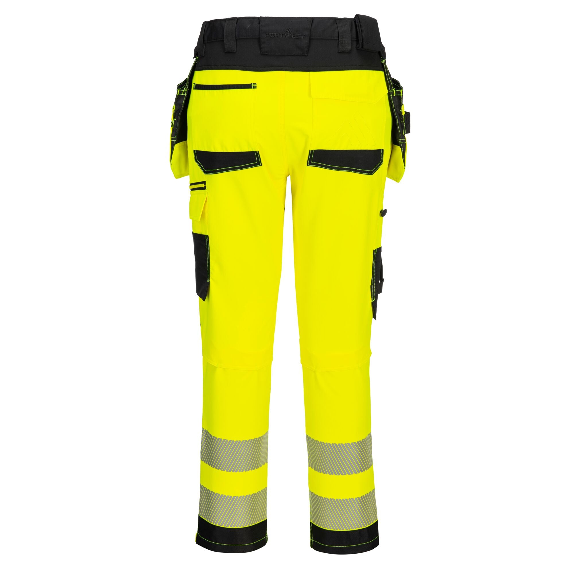 DX4-Hi-Vis Broek met afneembare holsterzakken DX454 - Geel/Zwart - achterkant