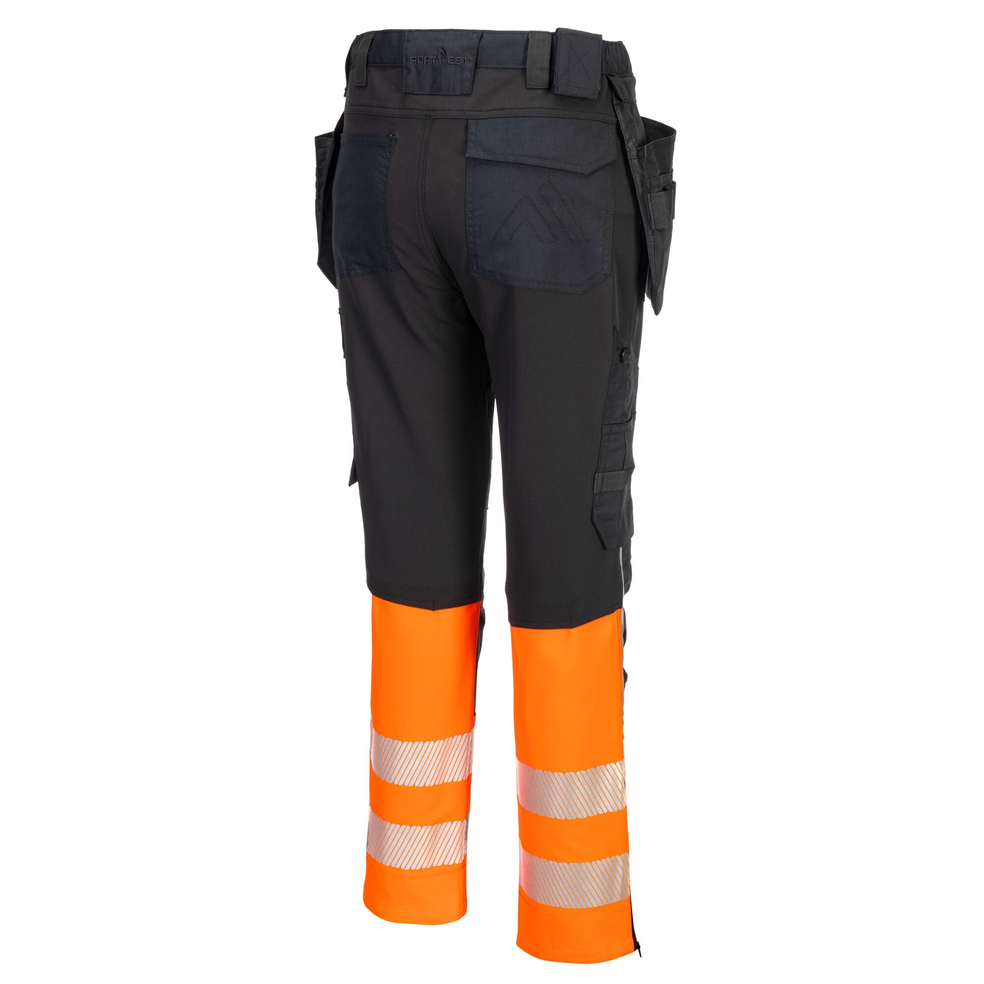 DX4-Hi-Vis Broek klasse 1 met afneembare holsterzakken - Oranje/Zwart - opname 3