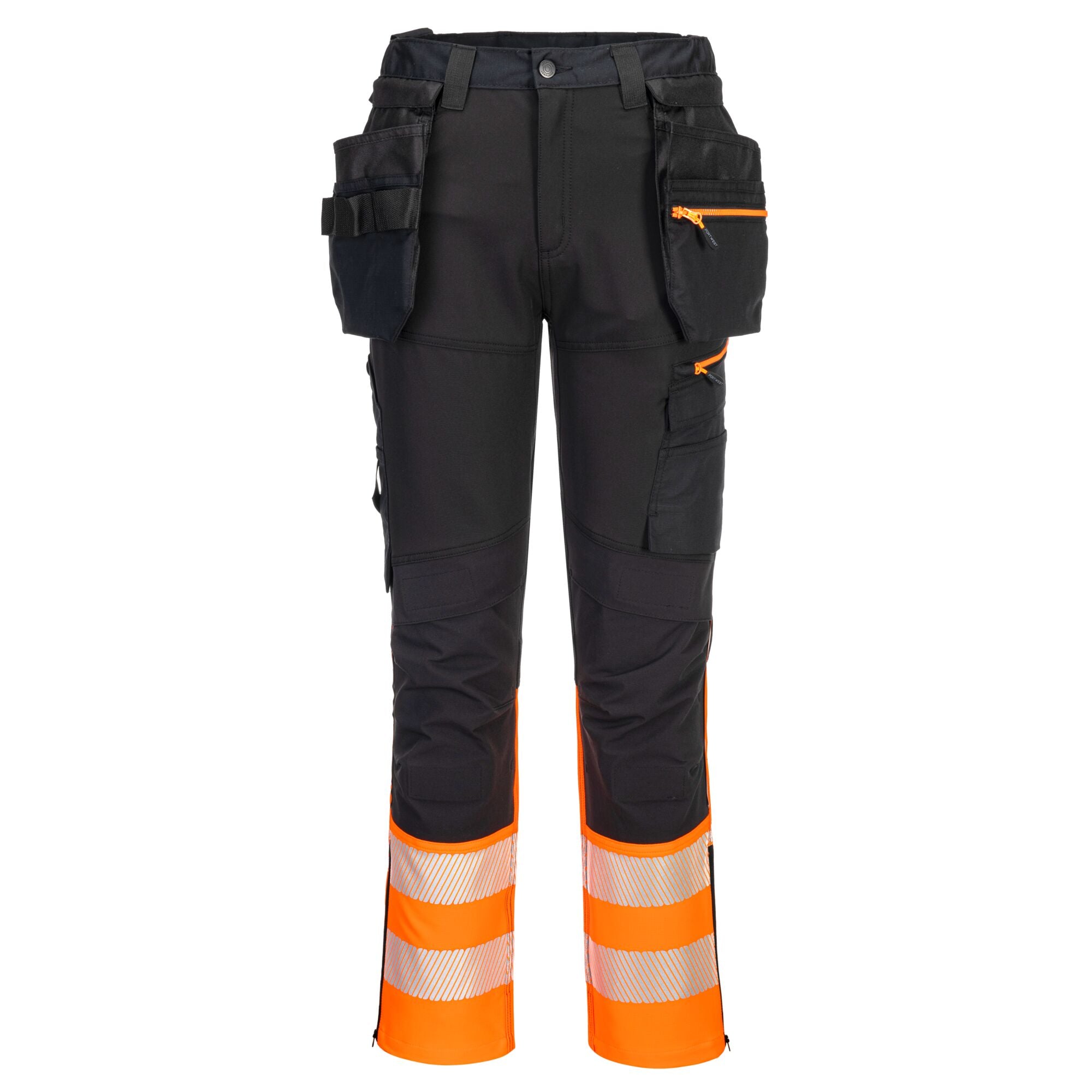 DX4-Hi-Vis Broek klasse 1 met afneembare holsterzakken - Oranje/Zwart