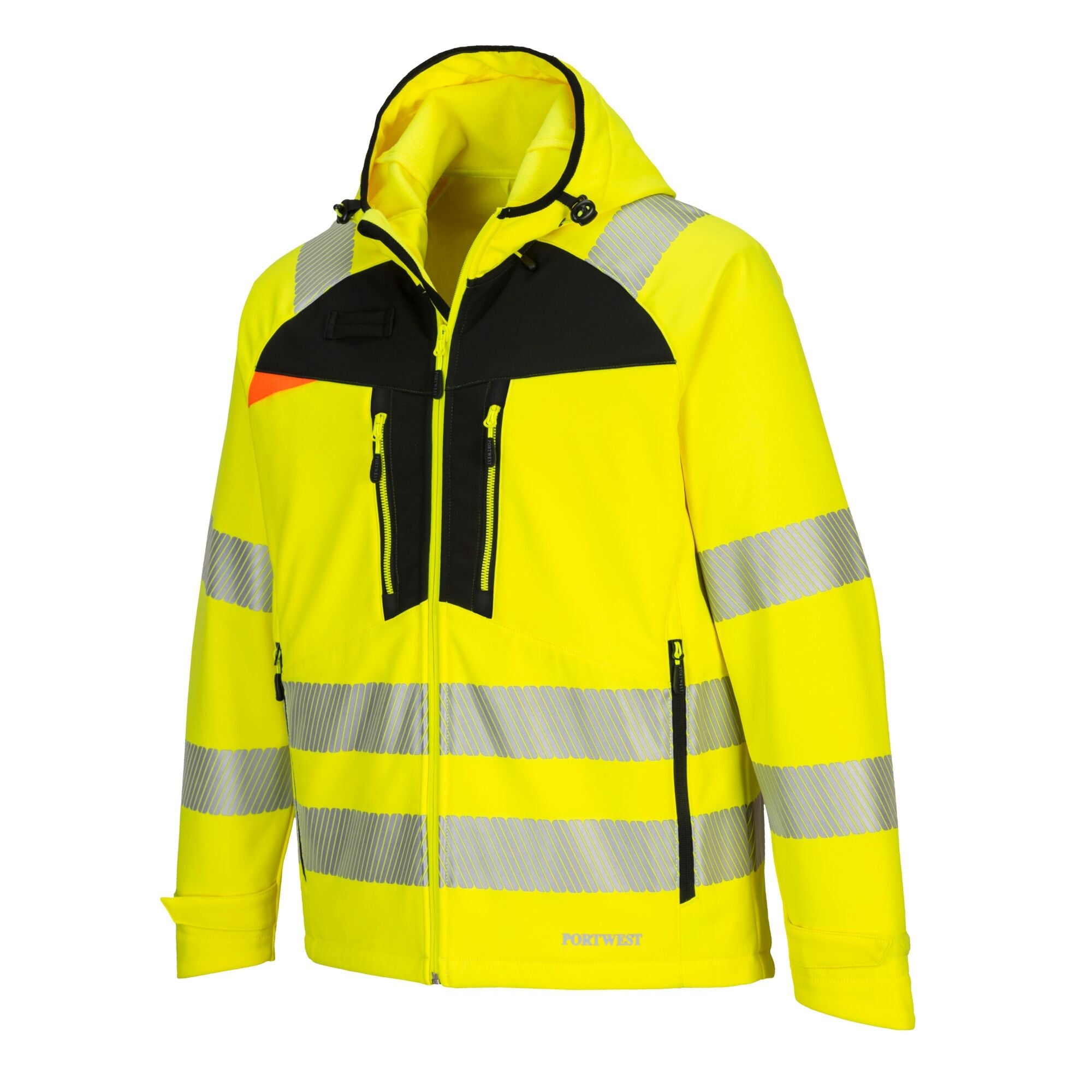 DX4 Hi-Vis Softshell jas (3L) - Geel/Zwart - opname 2