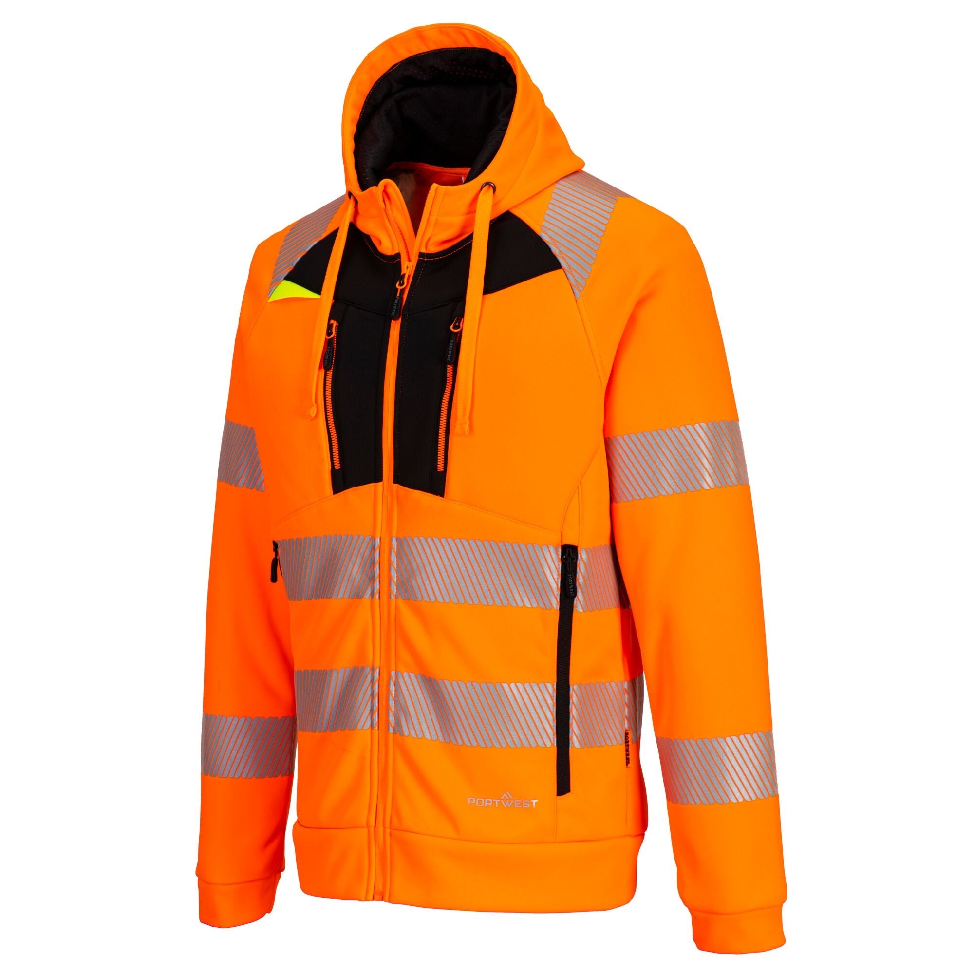 DX4 Hi-Vis Sweatshirt met rits - Oranje/Zwart - opname 2