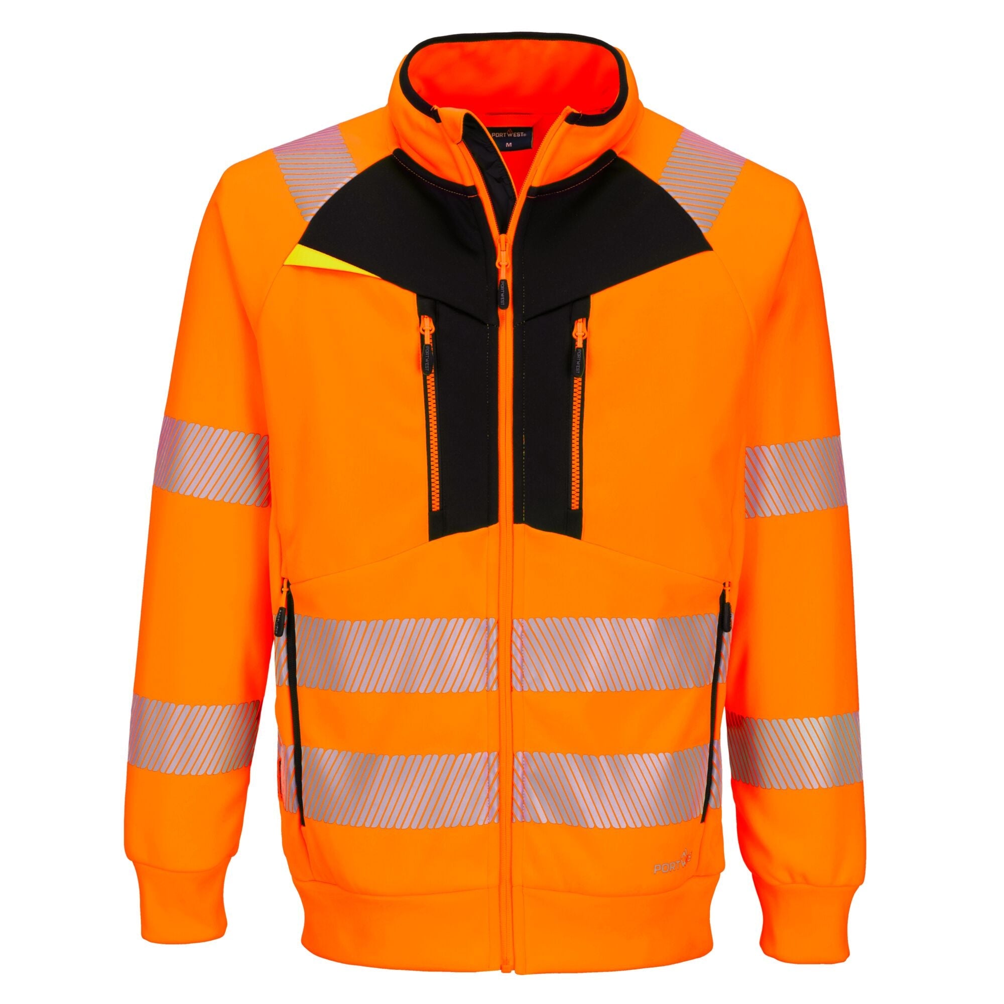 DX4 Hi-Vis Sweatshirt met rits - Oranje/Zwart